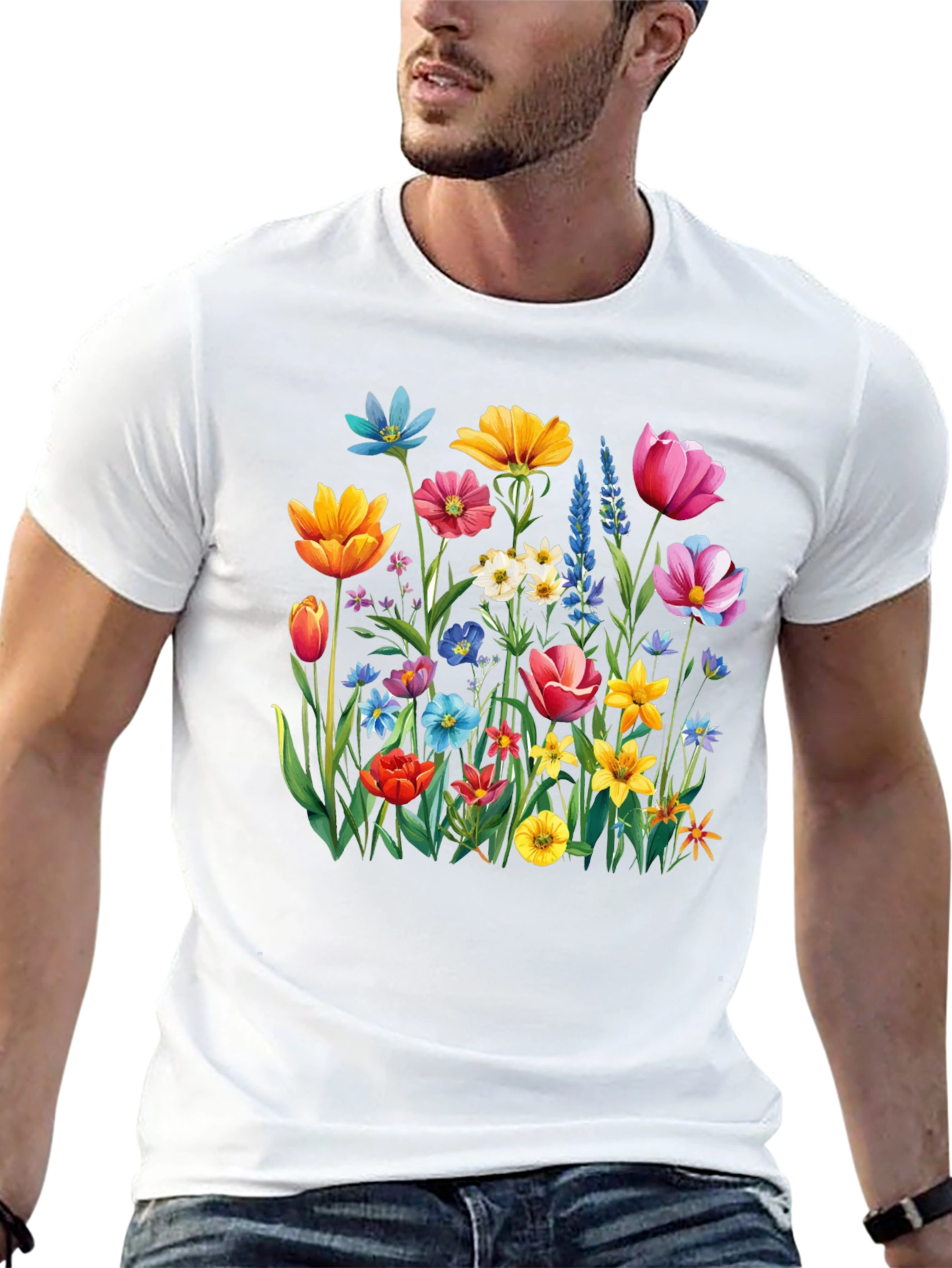 Floral Print Crew Neck T-Shirt