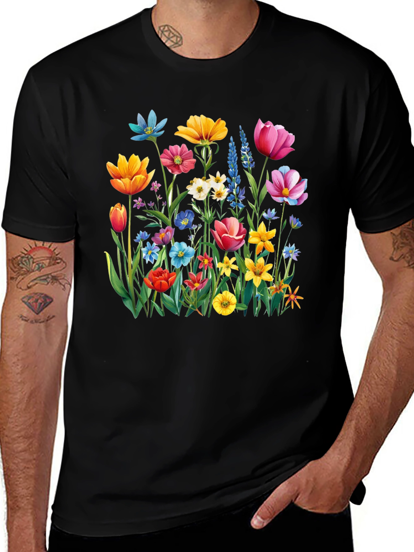 Floral Print Crew Neck T-Shirt