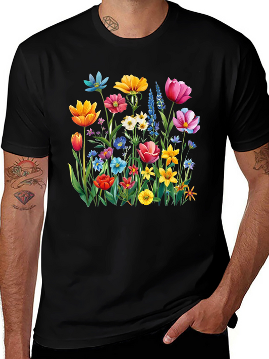 Floral Print Crew Neck T-Shirt