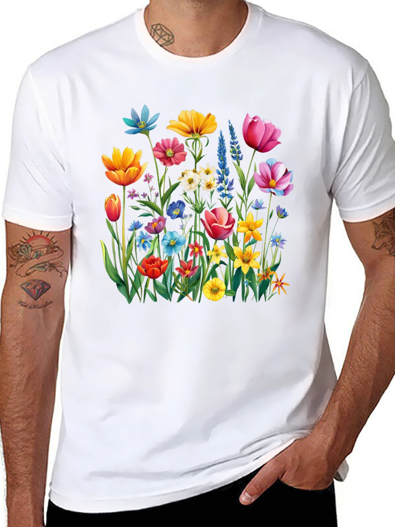 Floral Print Crew Neck T-Shirt