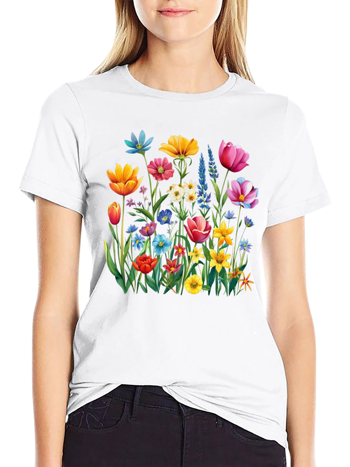 Floral Print Crew Neck T-Shirt