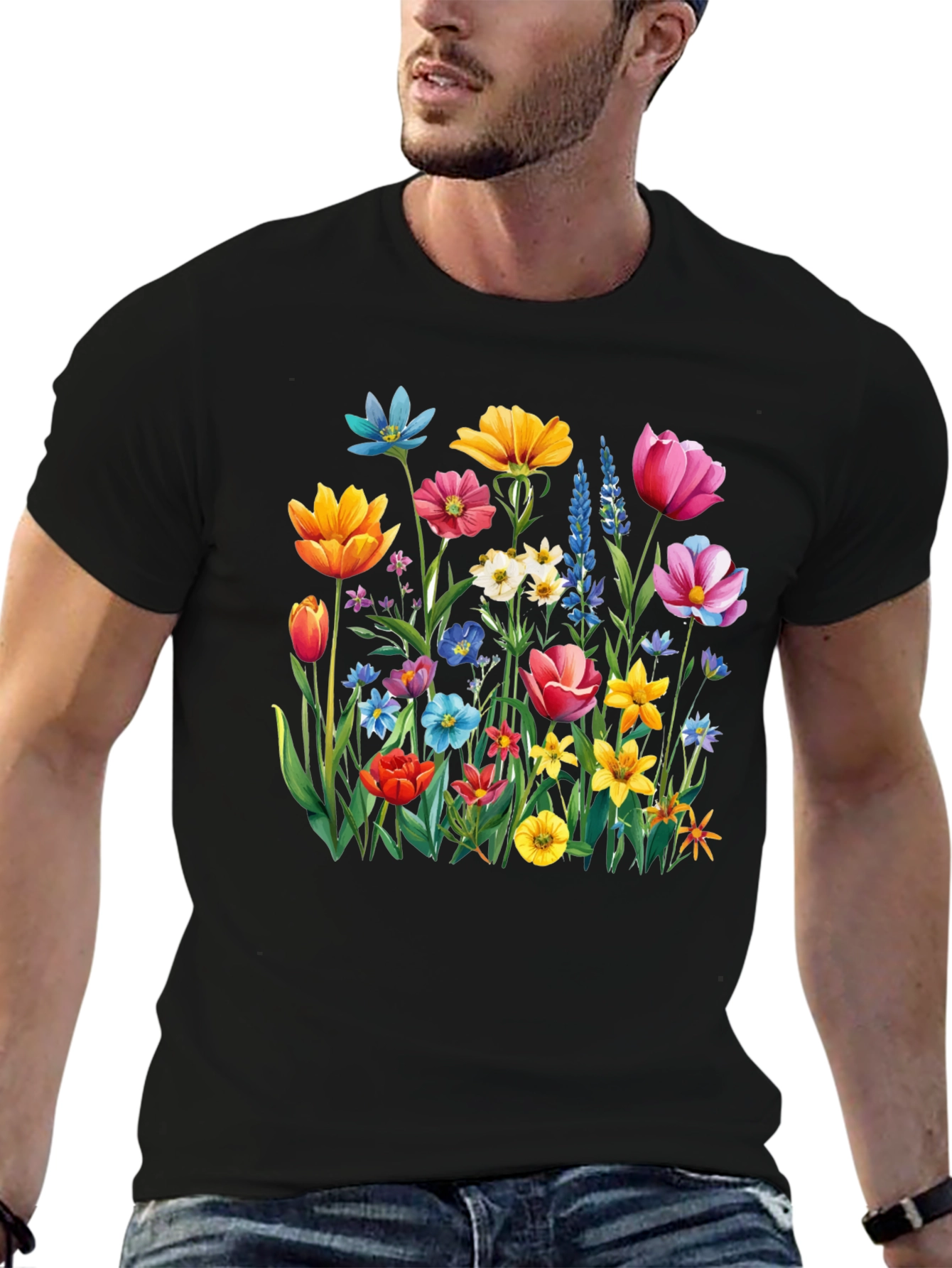 Floral Print Crew Neck T-Shirt
