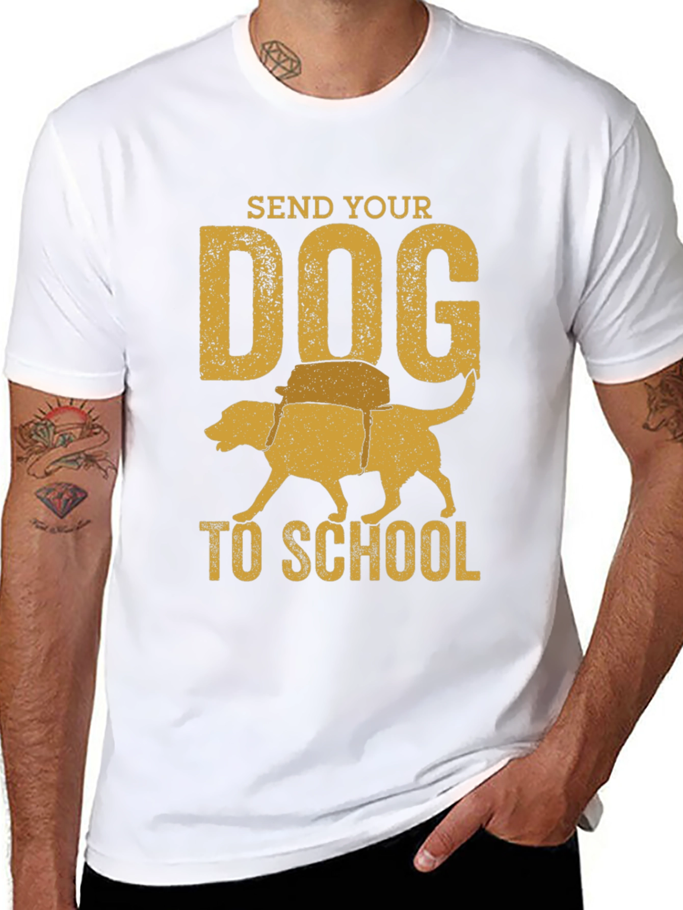 Send Your Dog To School Graphic T-Shirt