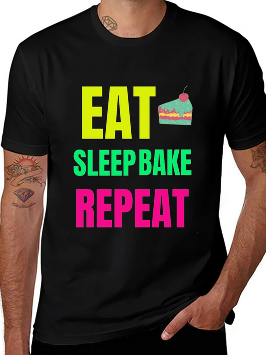 Eat Sleep Bake Repeat Graphic Tee