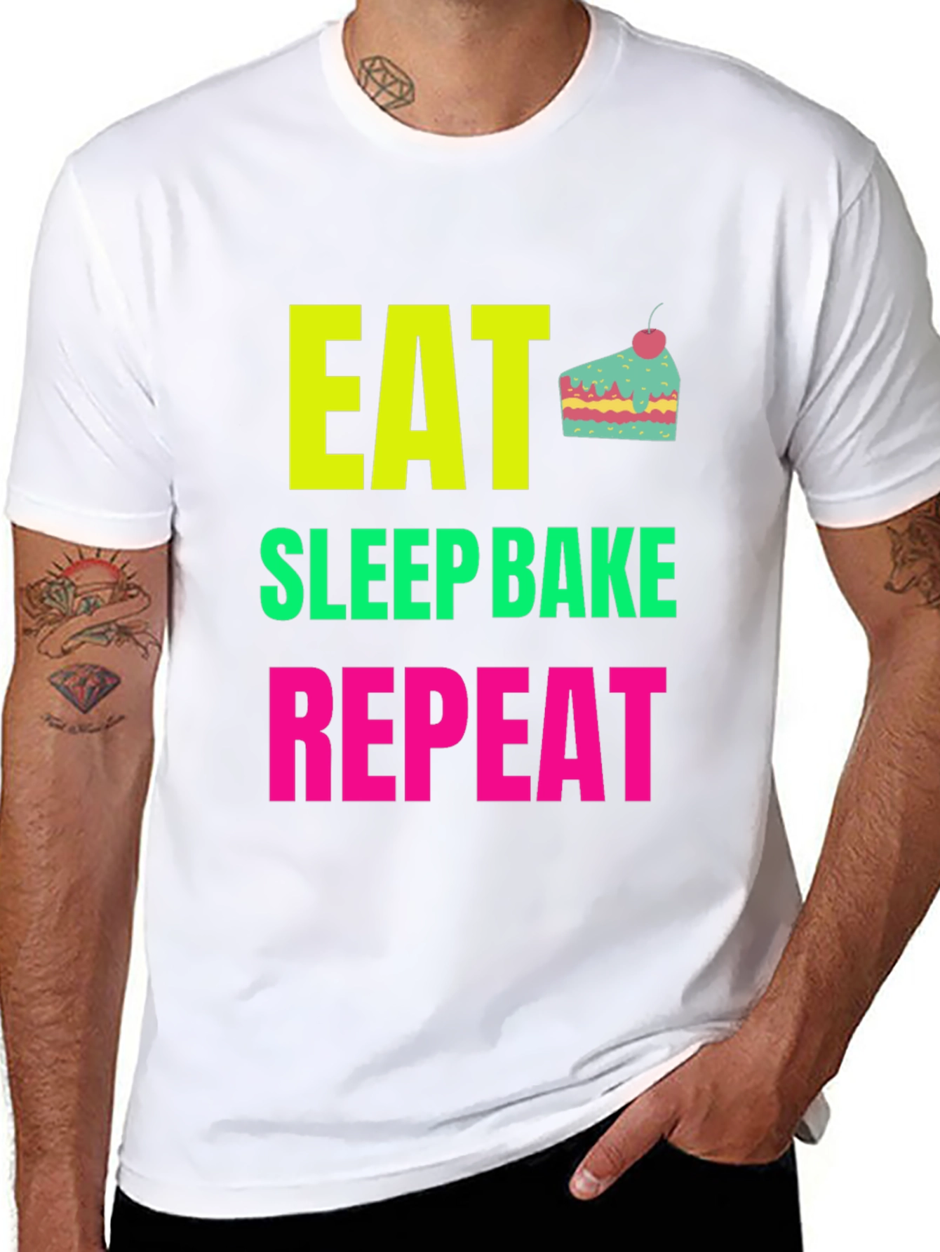 Eat Sleep Bake Repeat Graphic Tee