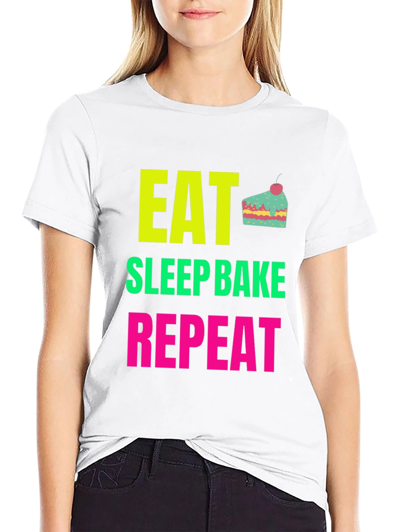 Eat Sleep Bake Repeat Graphic Tee
