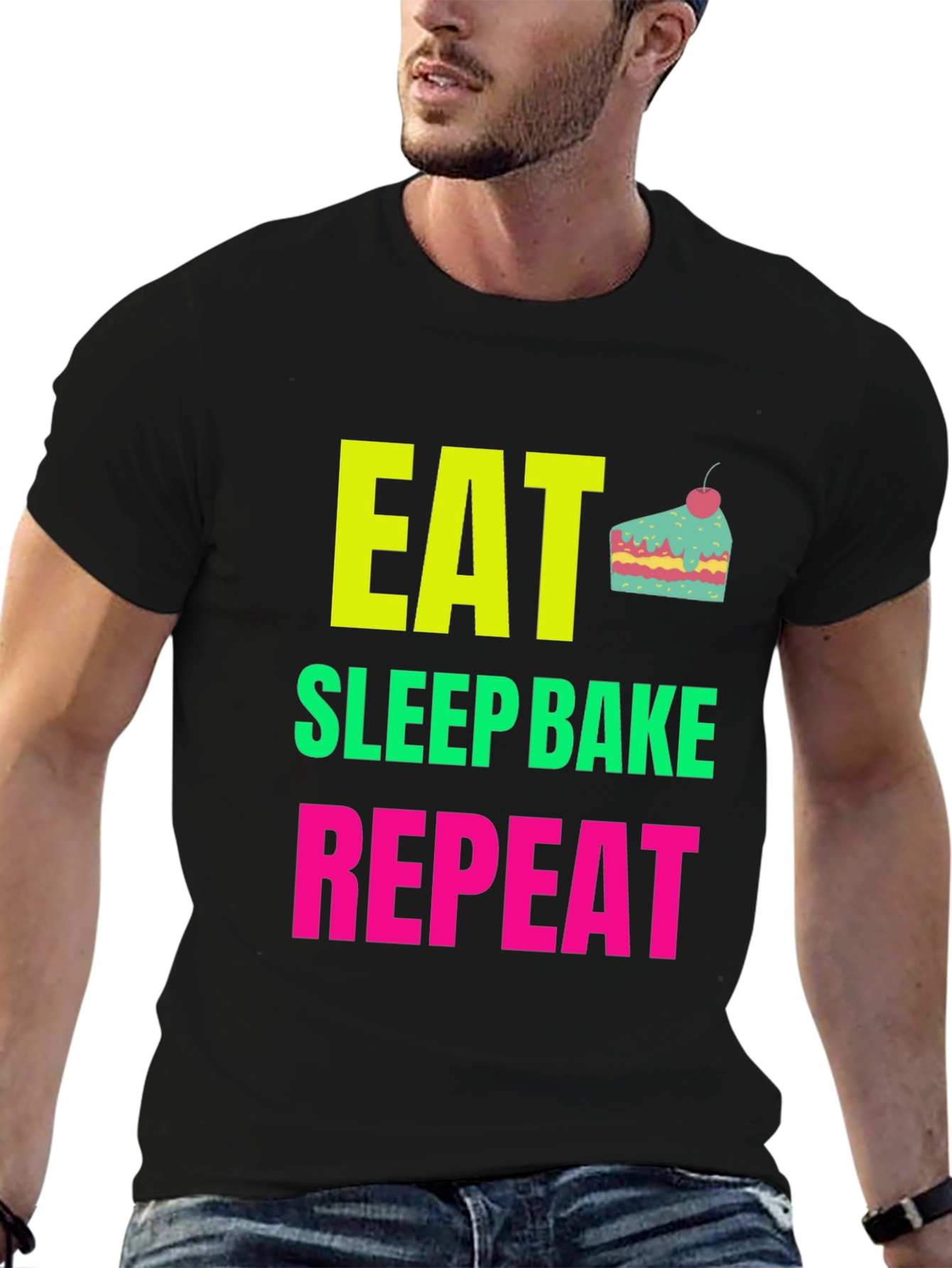 Eat Sleep Bake Repeat Graphic Tee