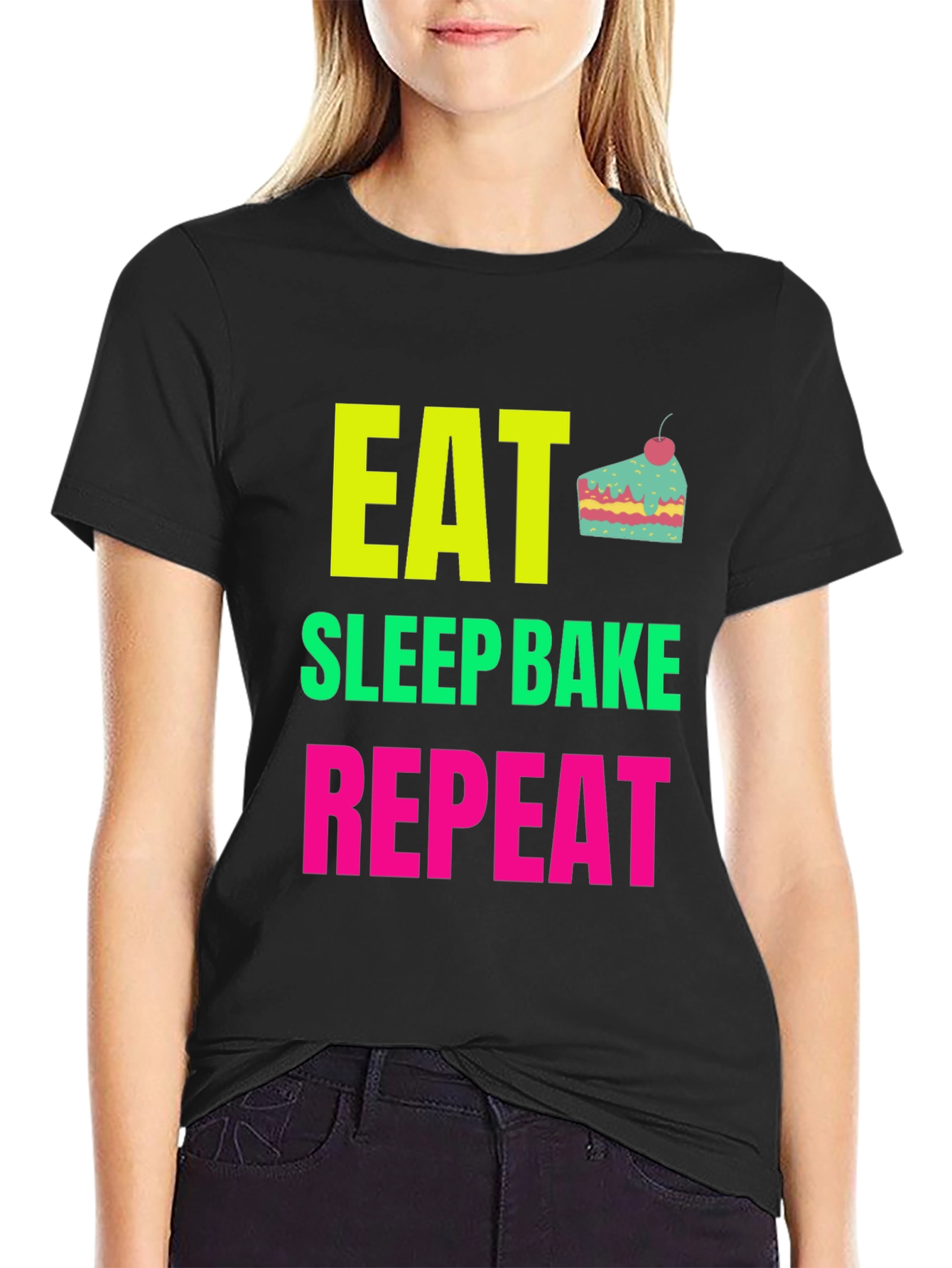 Eat Sleep Bake Repeat Graphic Tee