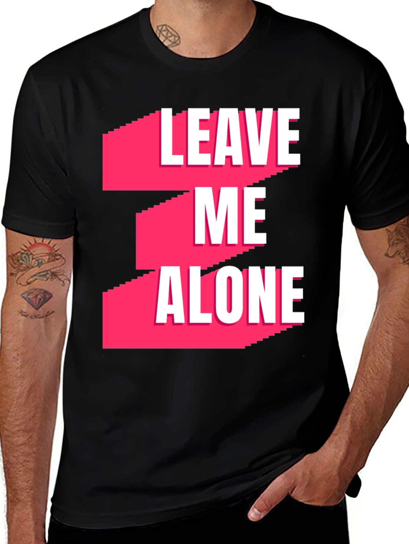 Leave Me Alone Graphic T-Shirt - Black Casual Tee