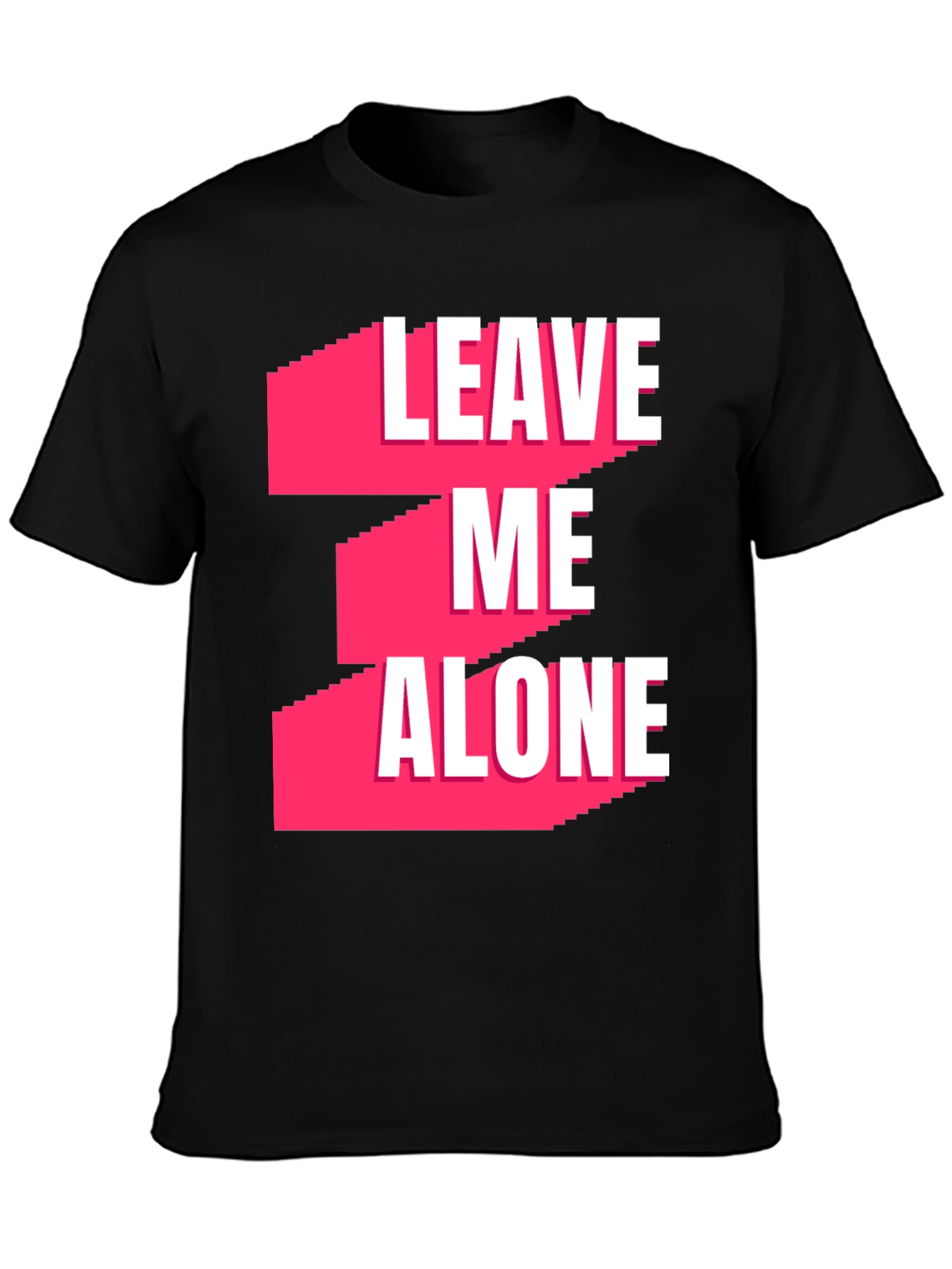 Leave Me Alone Graphic T-Shirt - Black Casual Tee