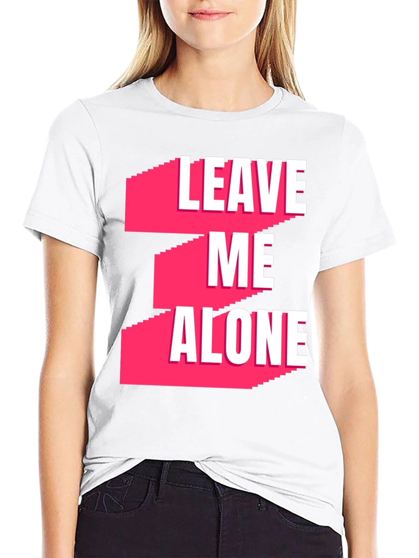 Leave Me Alone Graphic T-Shirt - Black Casual Tee