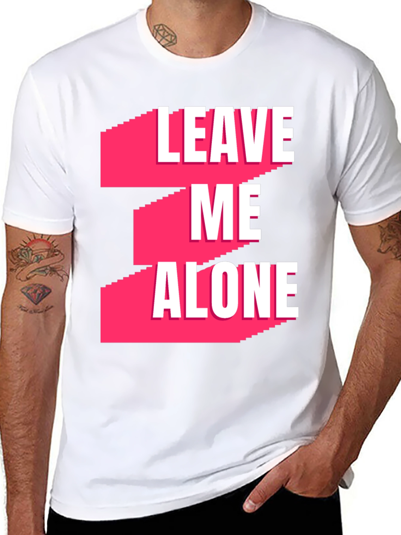Leave Me Alone Graphic T-Shirt - Black Casual Tee