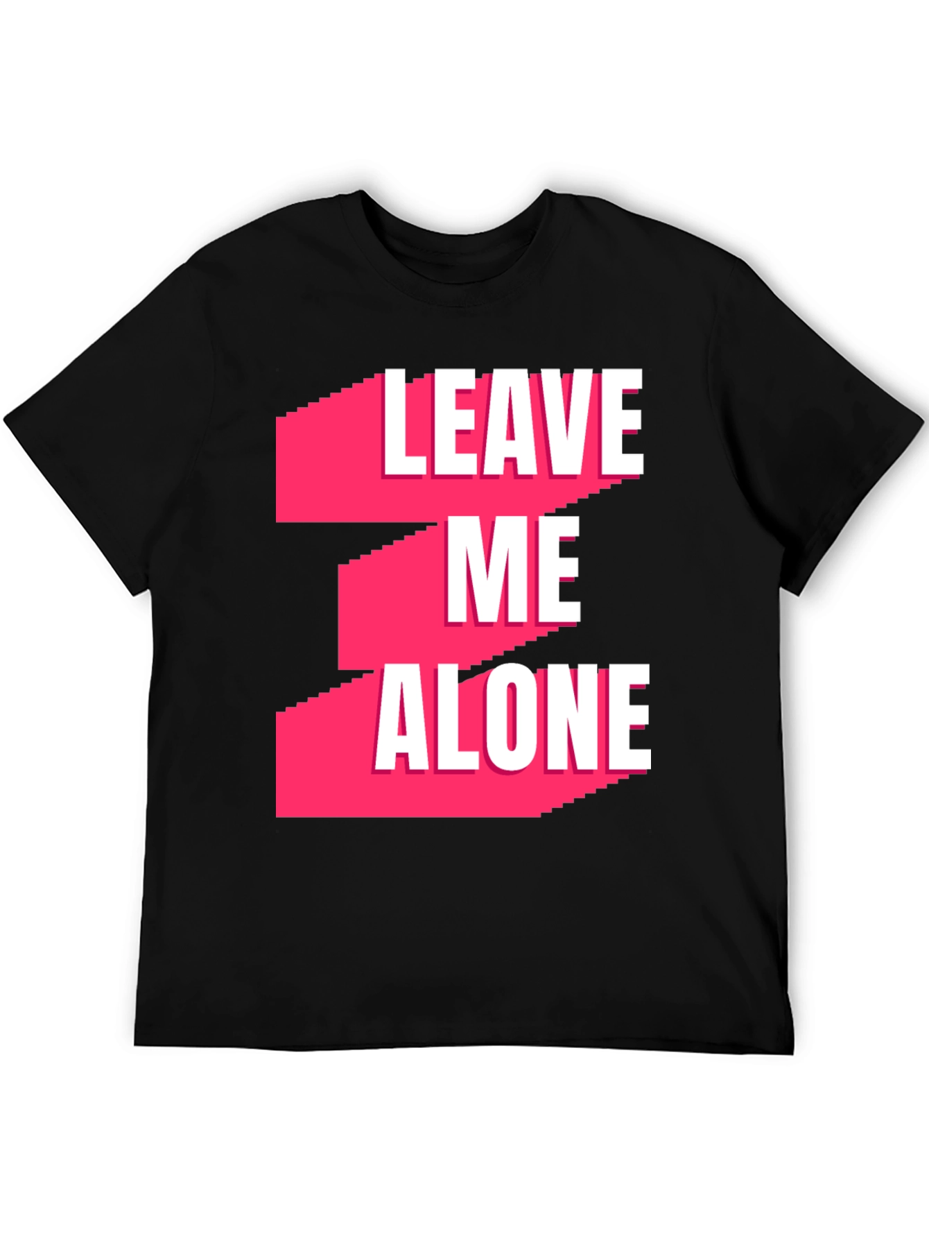 Leave Me Alone Graphic T-Shirt - Black Casual Tee
