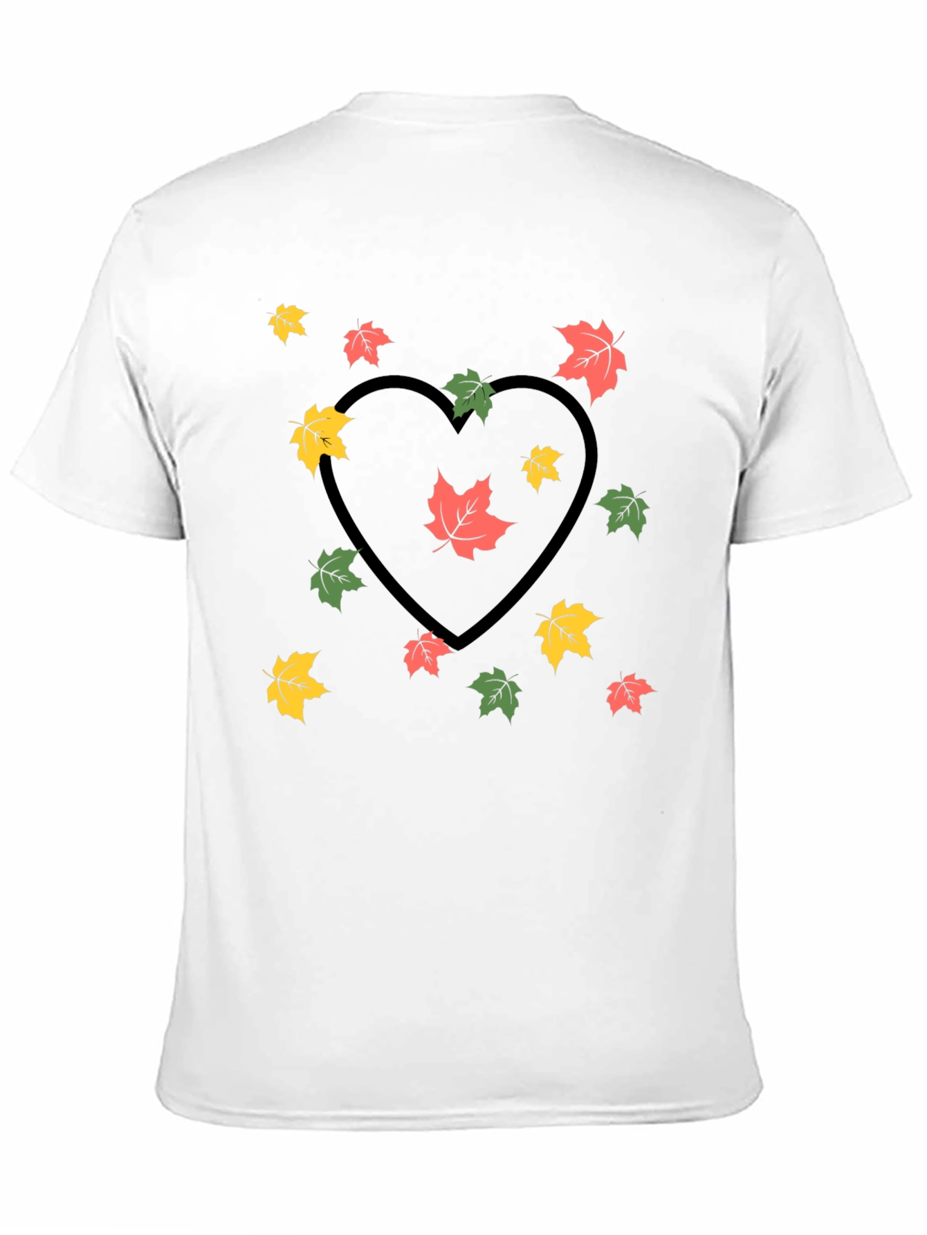 Autumn Leaves Heart Graphic Tee - Black
