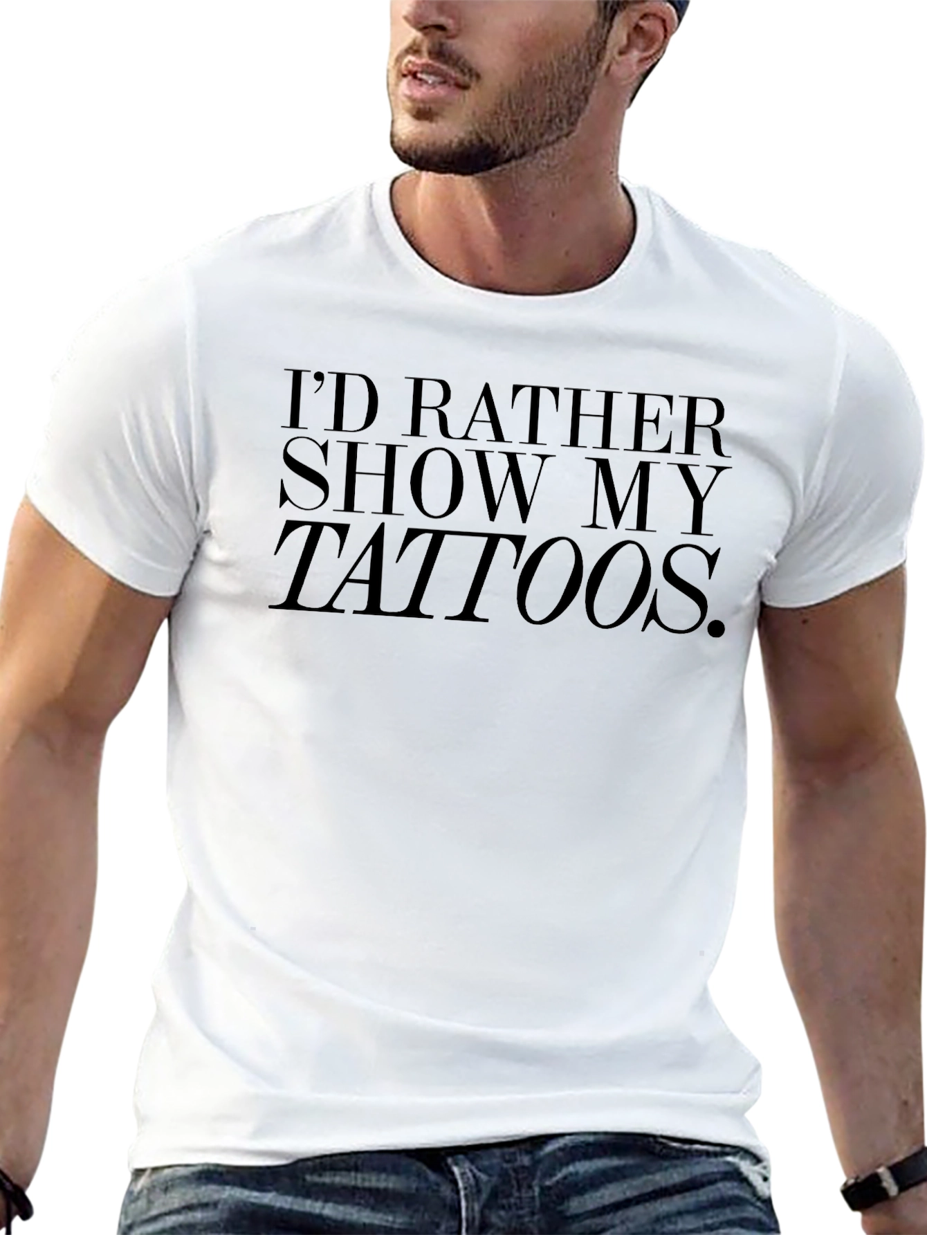 Id Rather Show My Tattoos Graphic Tee - Black