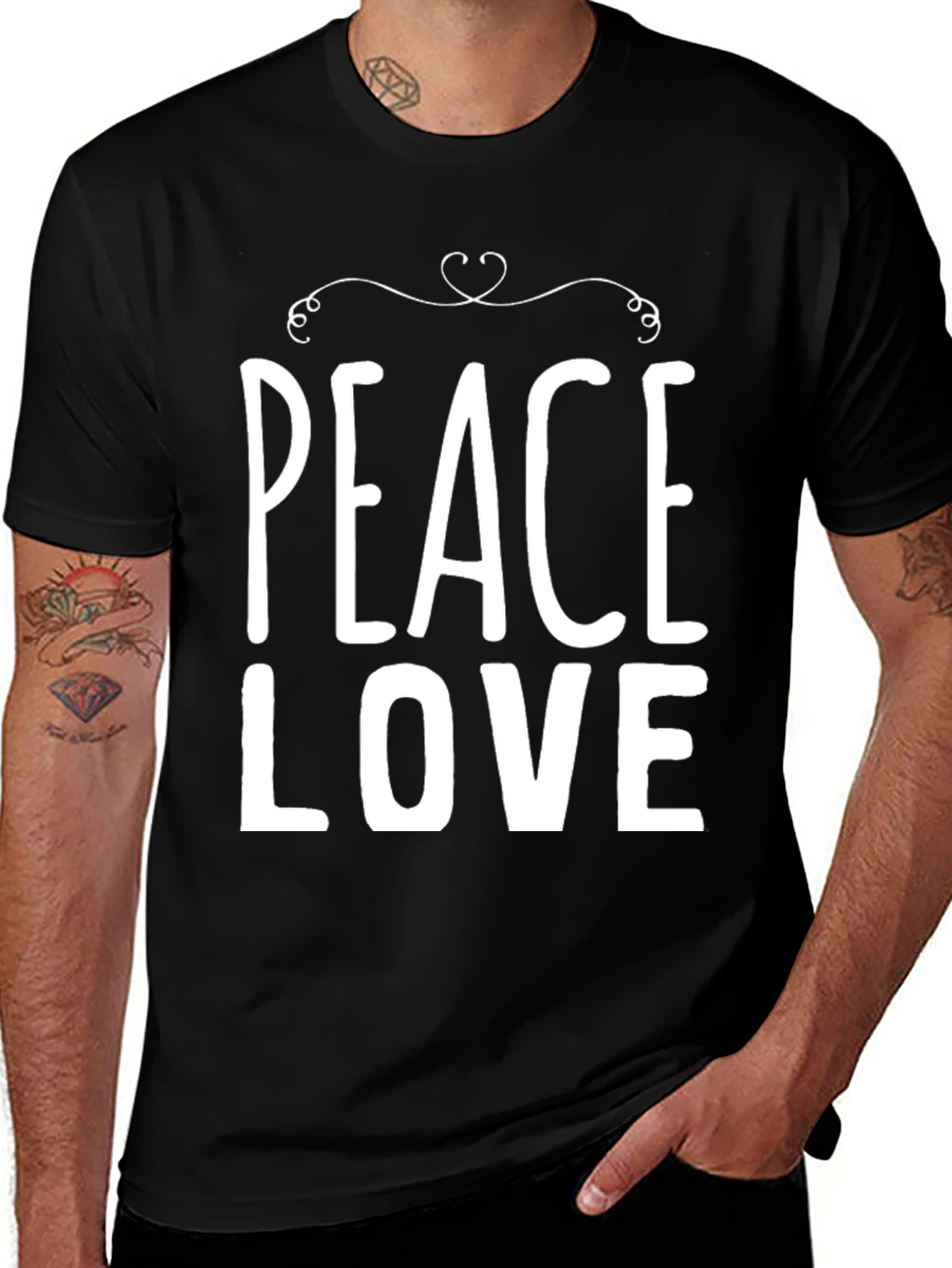 Peace Love T-Shirt - Stylish Graphic Tee