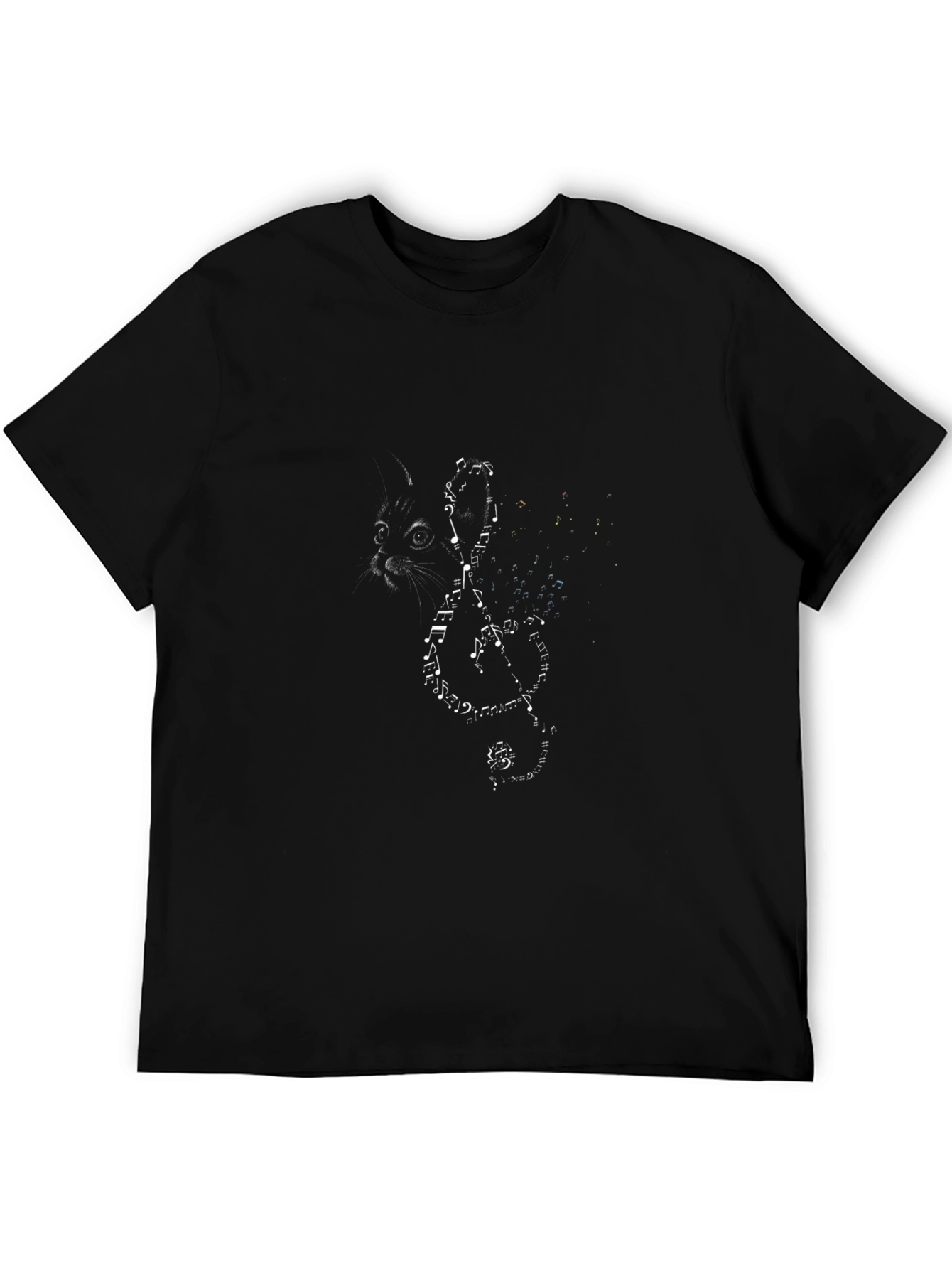 Musical Cat Black T-Shirt