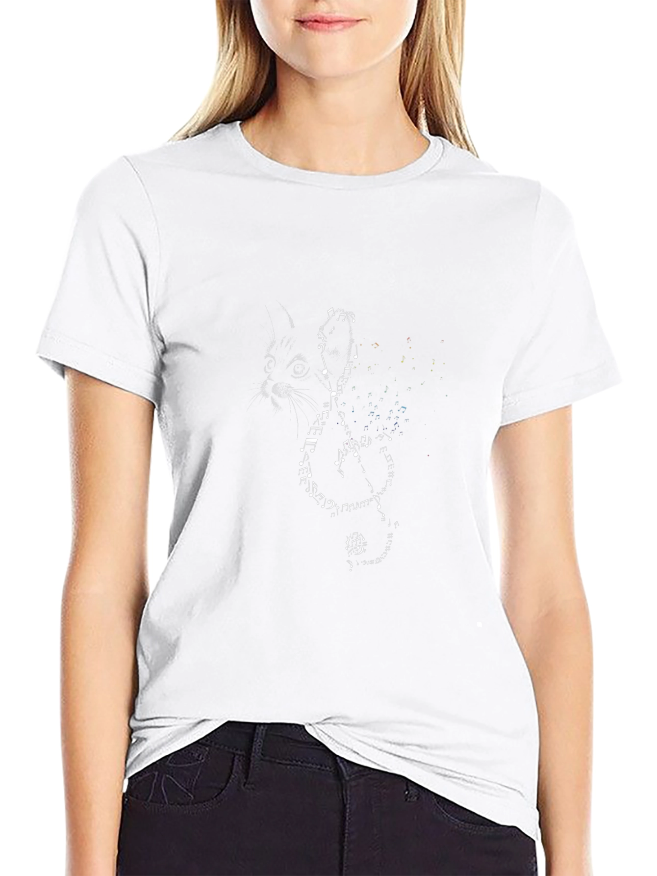 Musical Cat Black T-Shirt