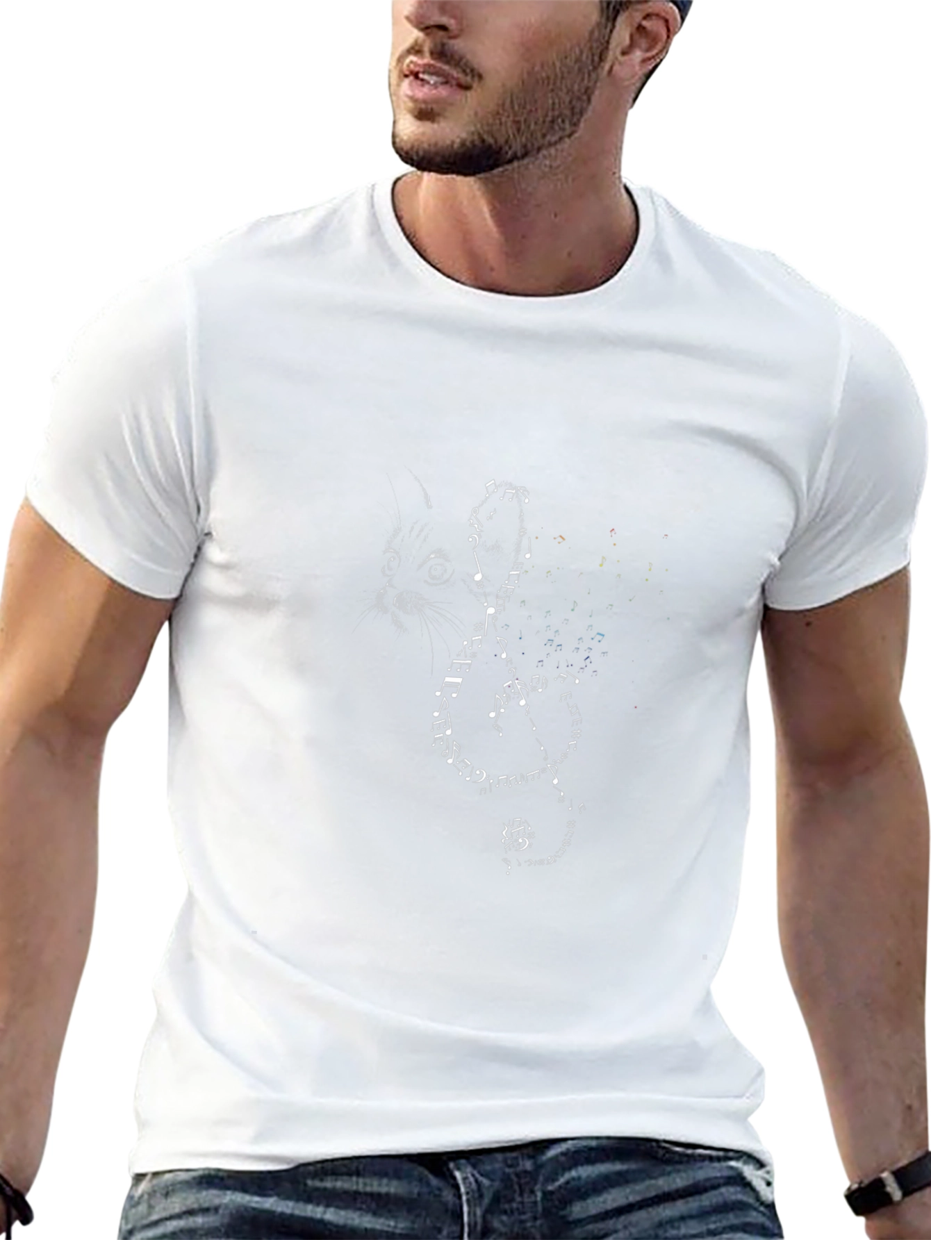Musical Cat Black T-Shirt