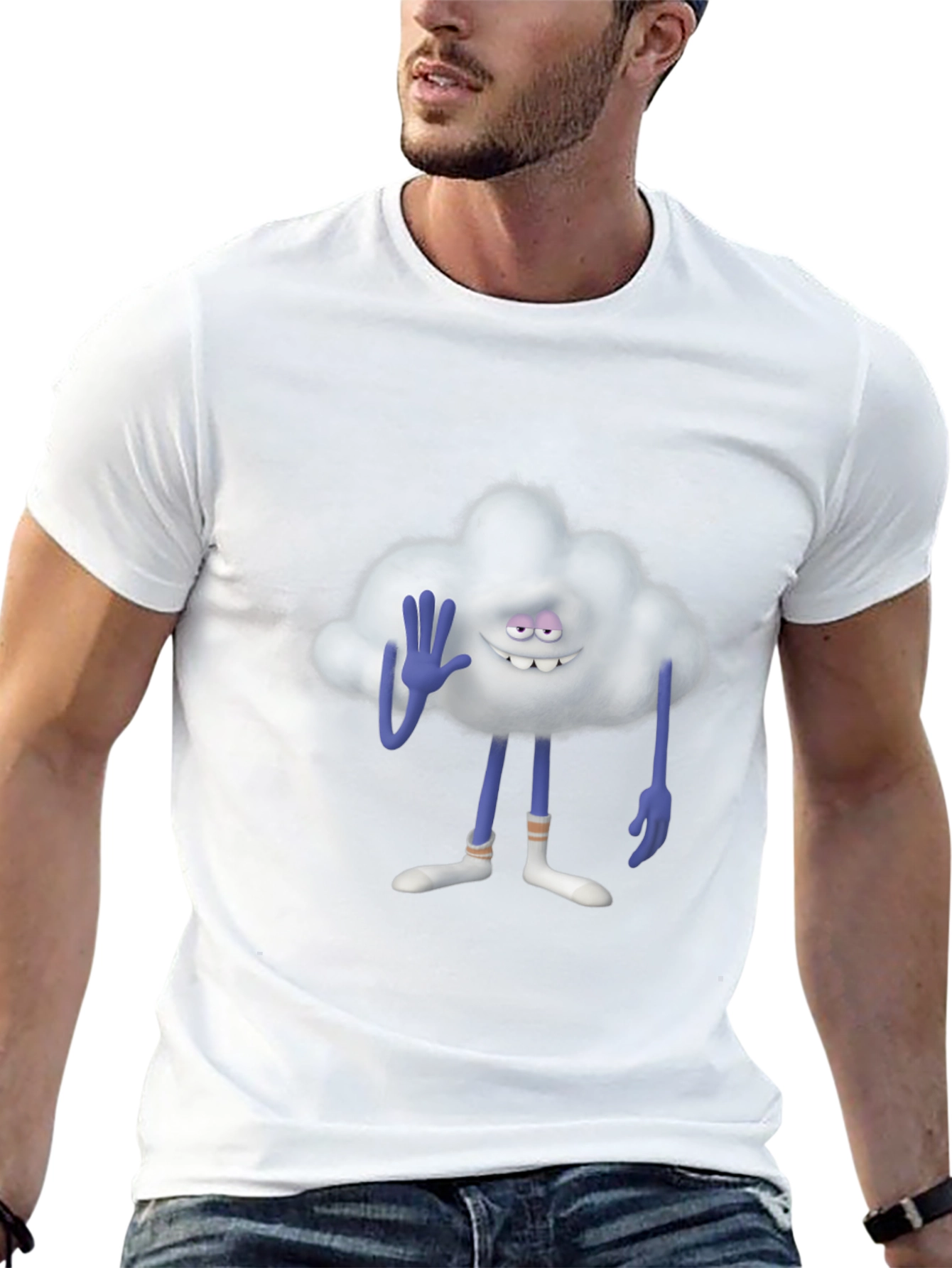 Cloud Guy Black T-Shirt