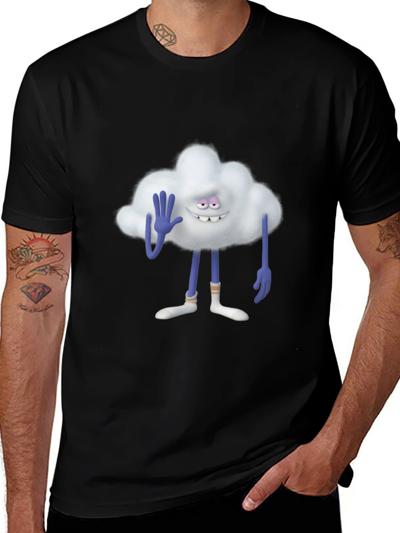 Cloud Guy Black T-Shirt