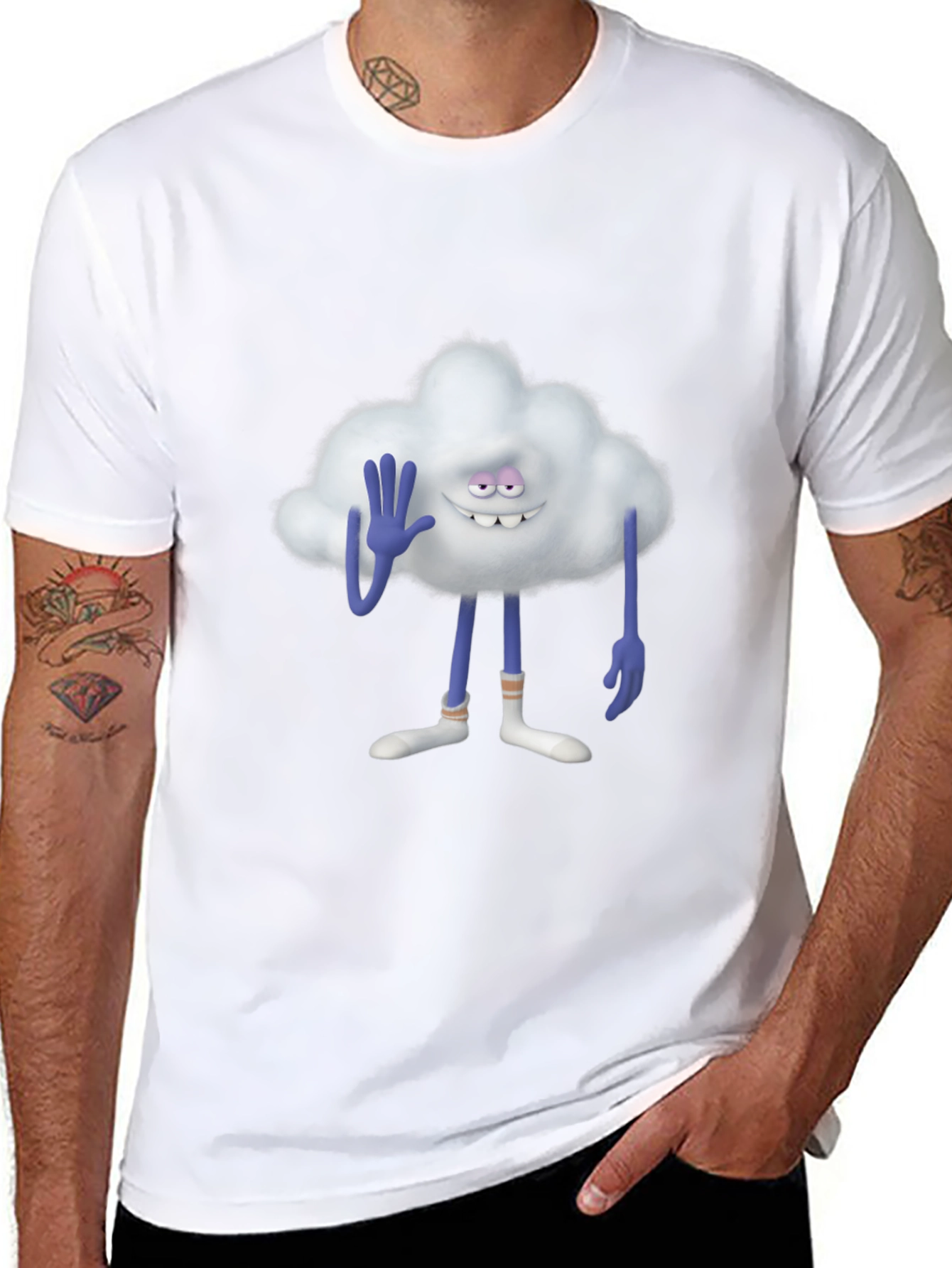 Cloud Guy Black T-Shirt