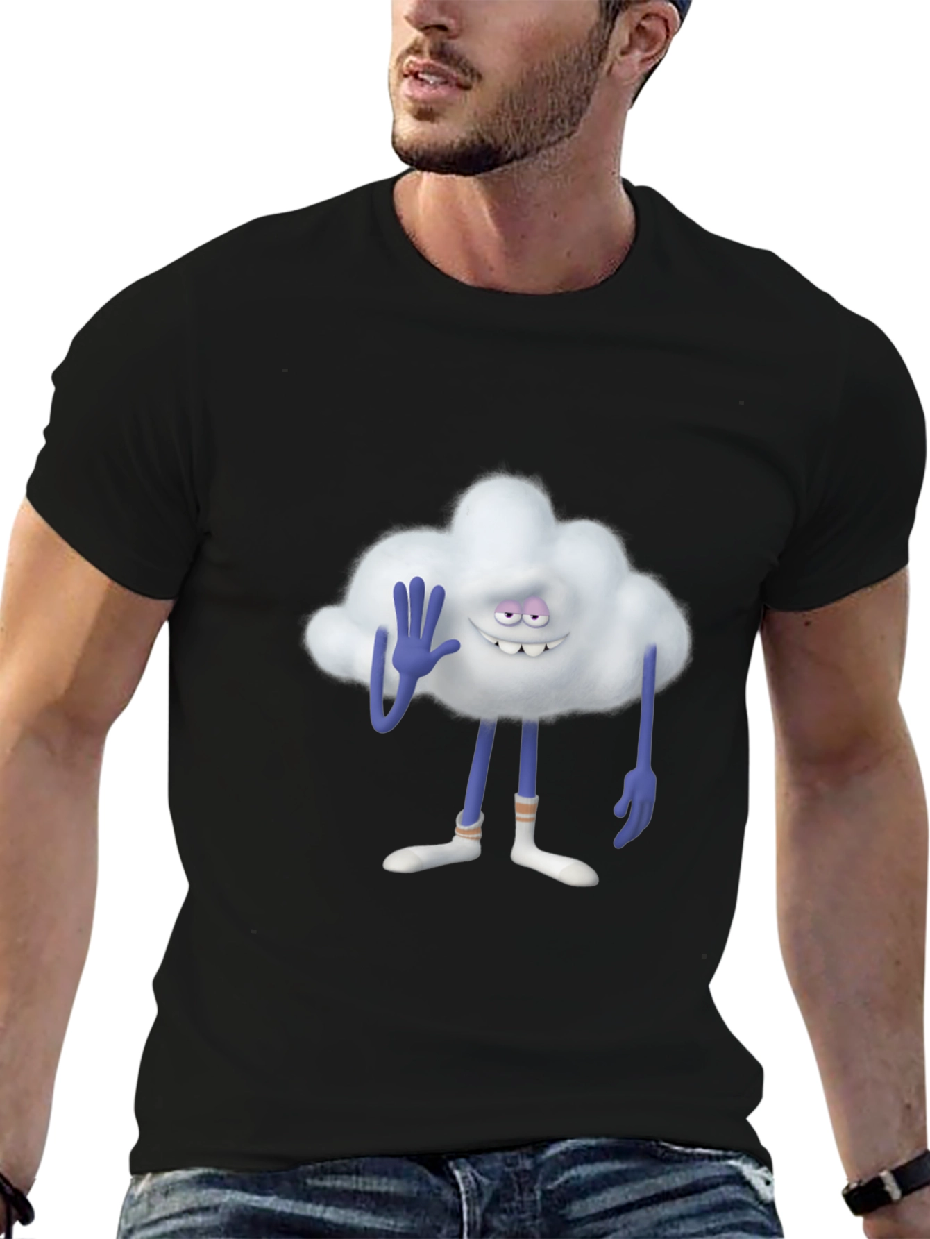 Cloud Guy Black T-Shirt