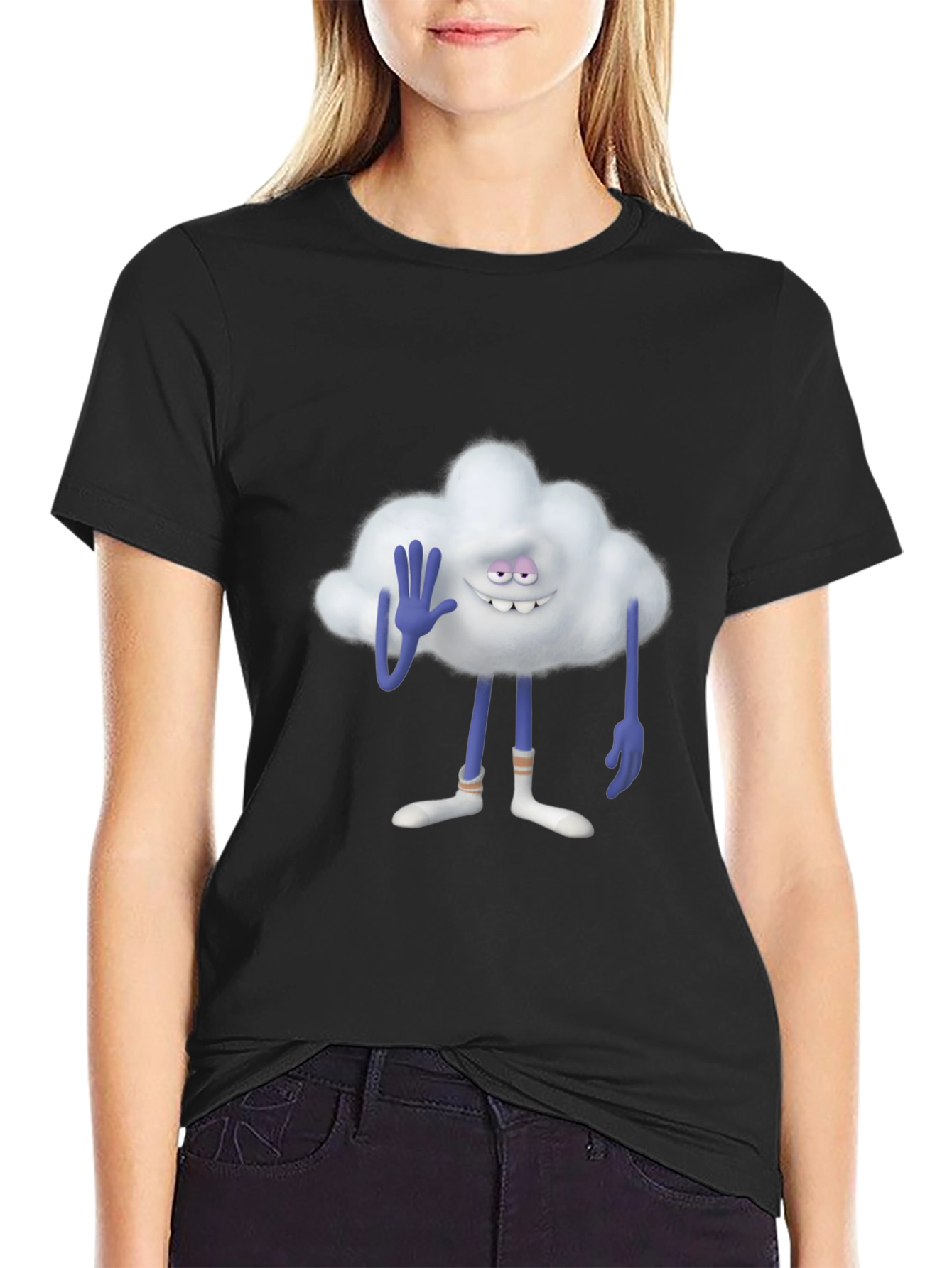 Cloud Guy Black T-Shirt