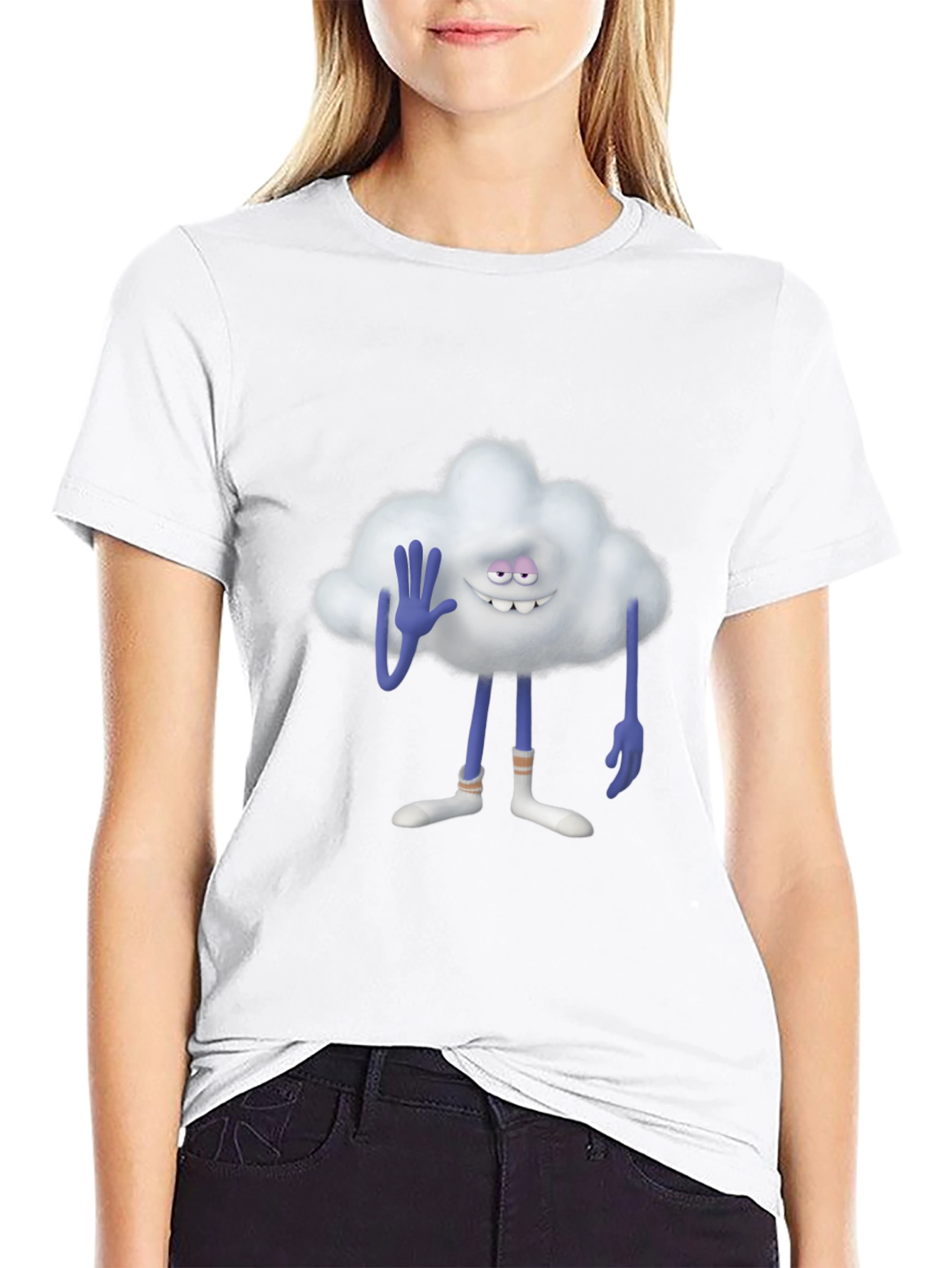 Cloud Guy Black T-Shirt