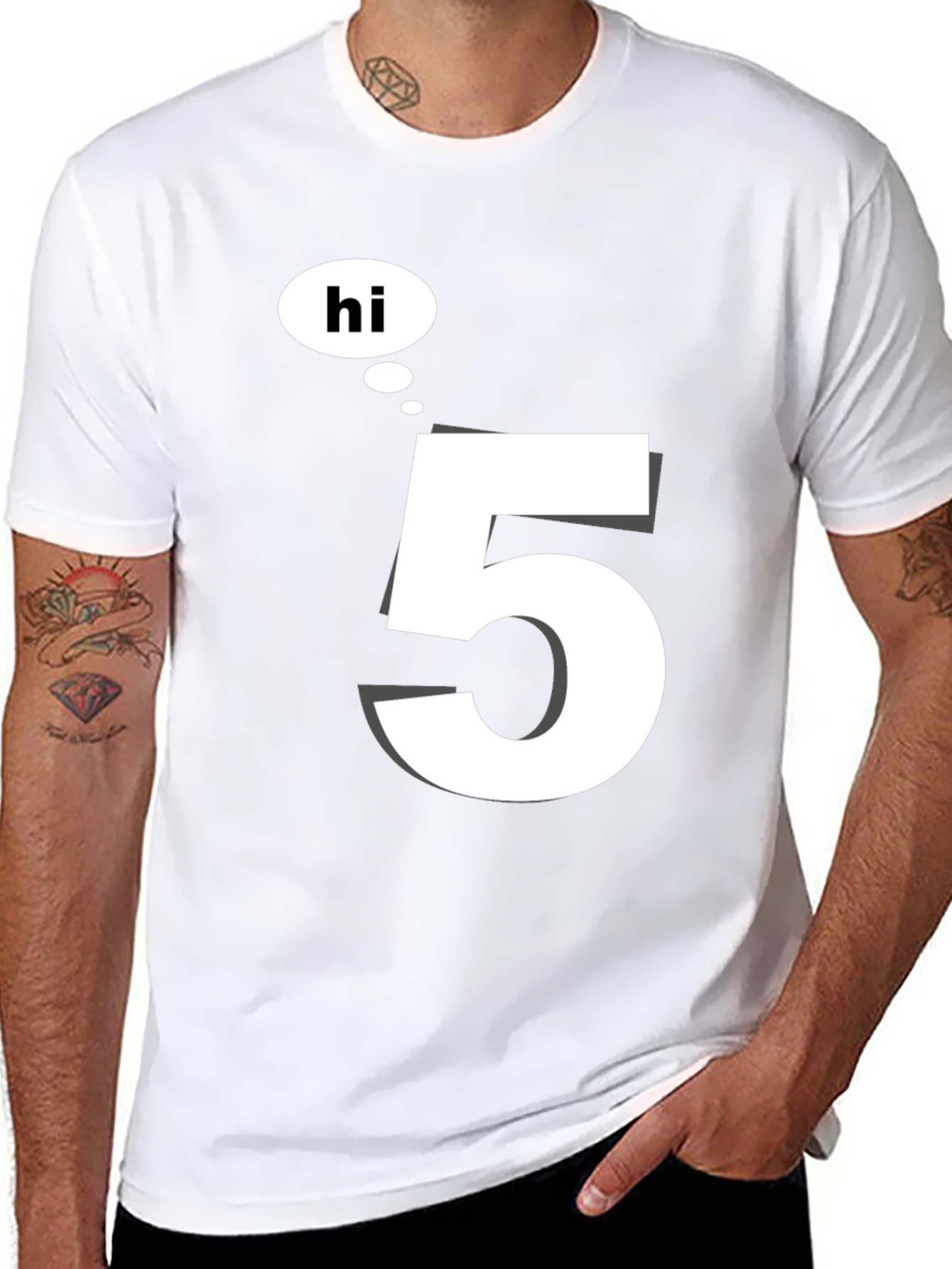 Hi 5 Black T-Shirt - Casual Wear