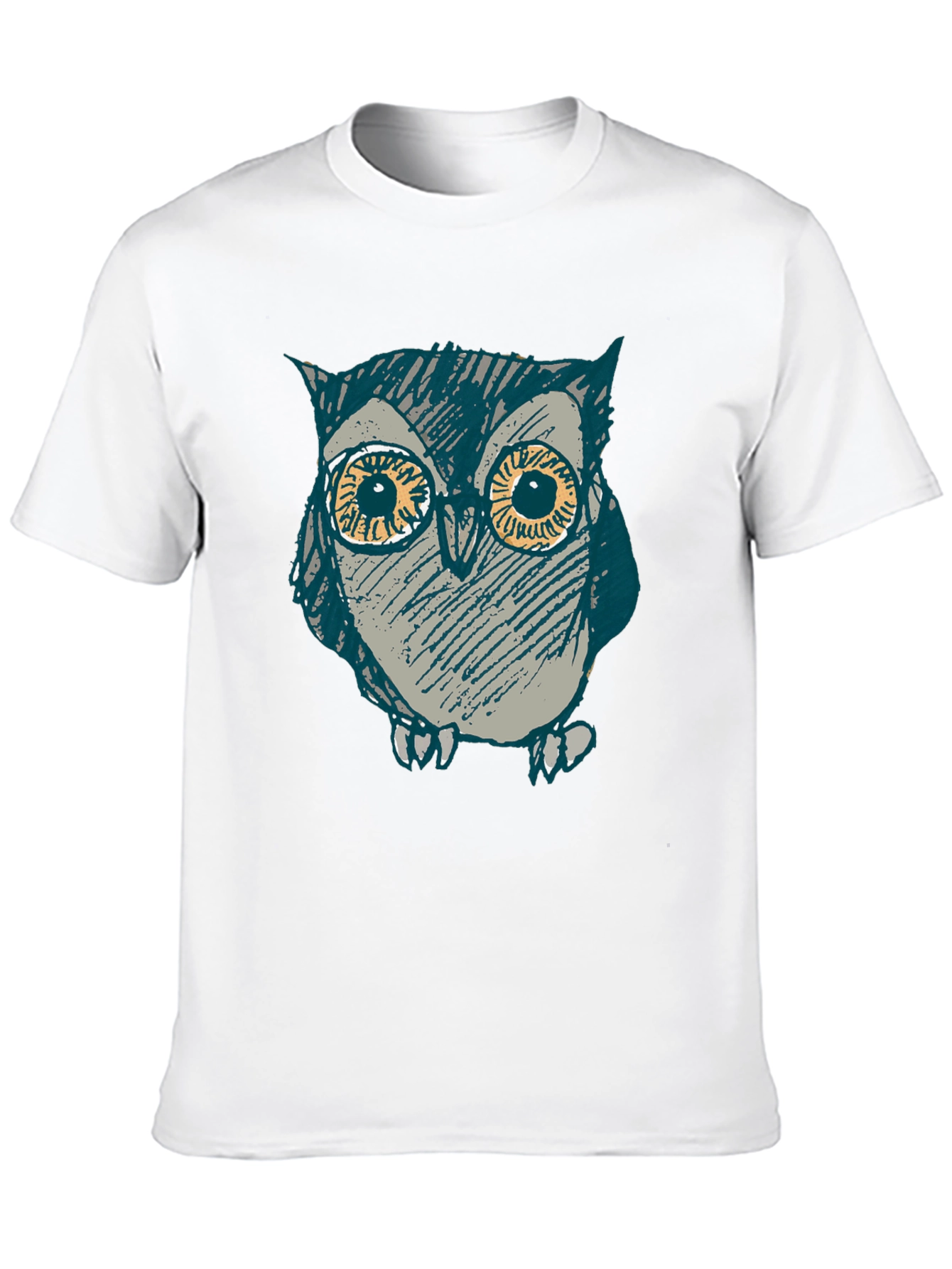 Owl Graphic Print Black T-Shirt