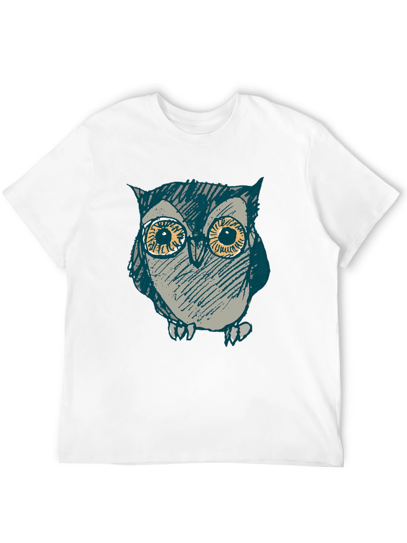 Owl Graphic Print Black T-Shirt