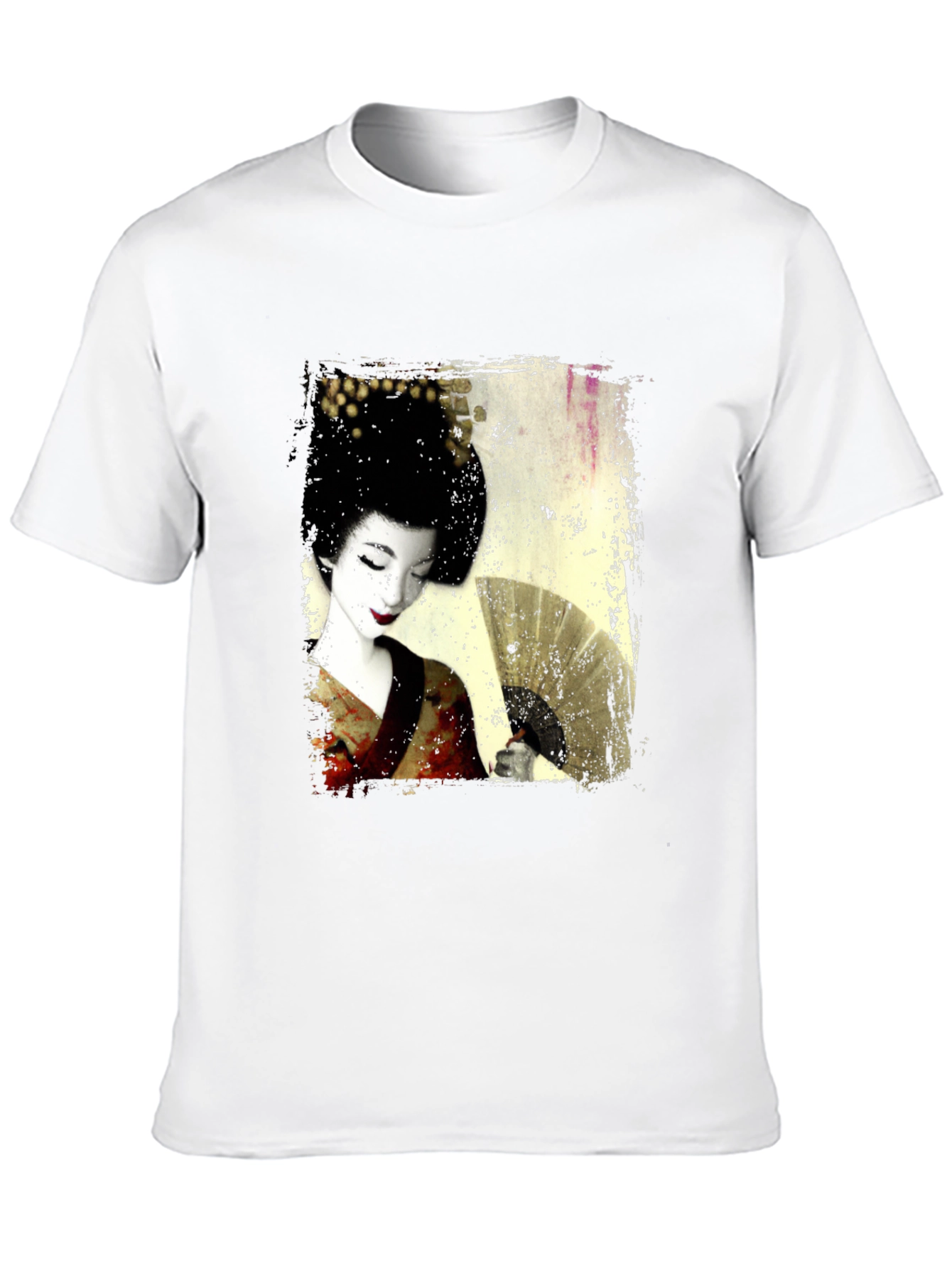 Geisha Print Black T-Shirt