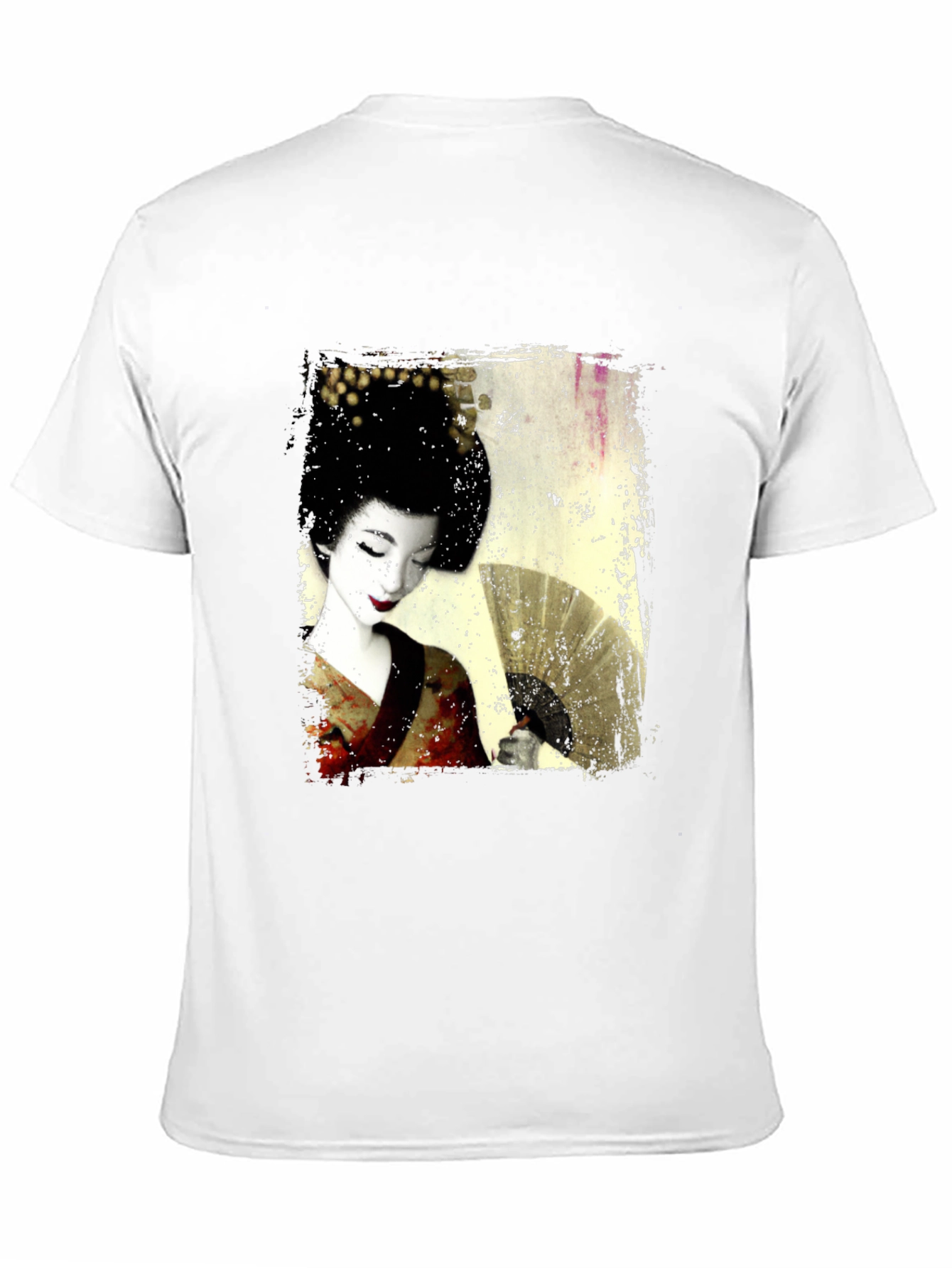 Geisha Print Black T-Shirt