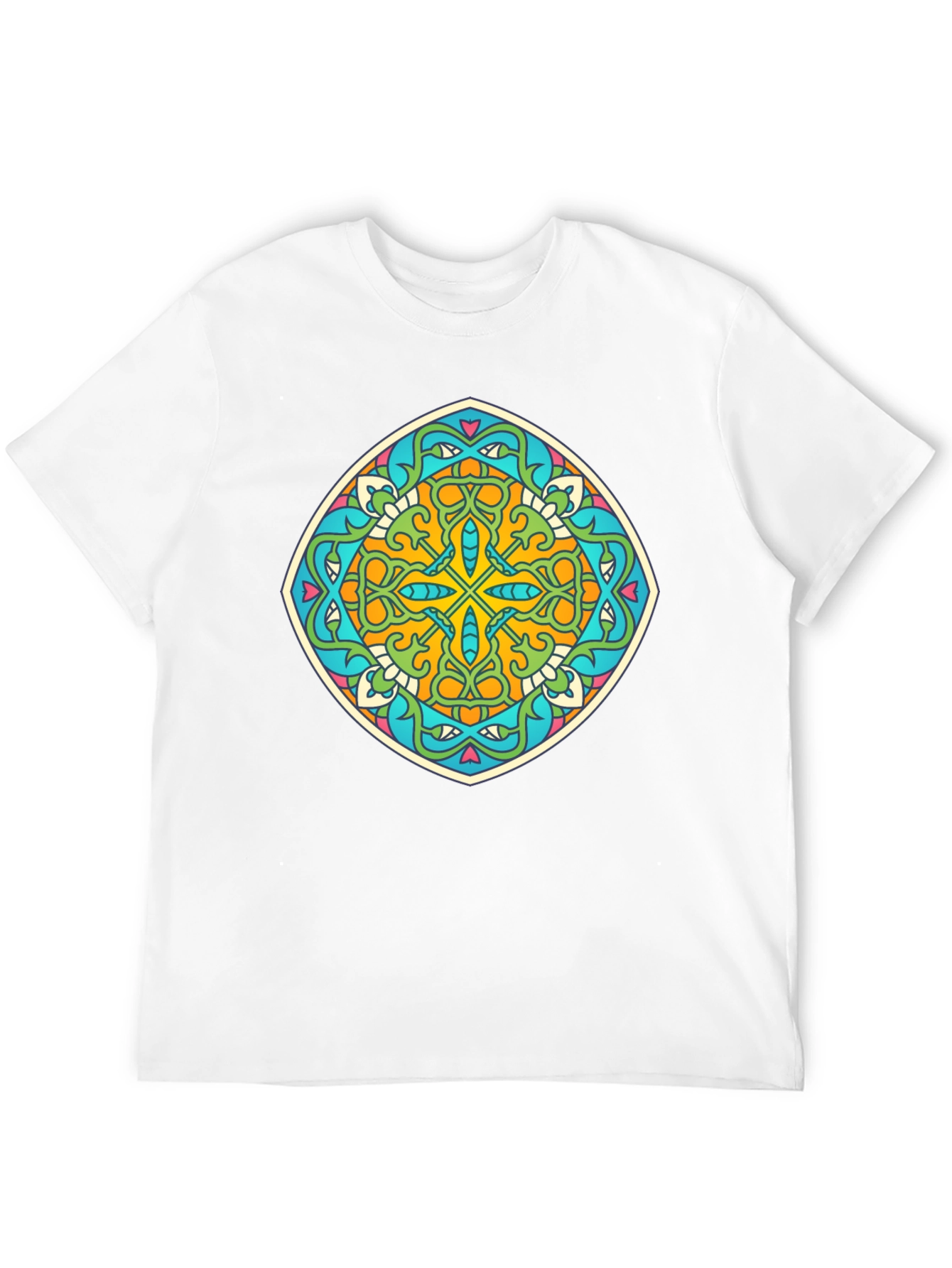 Geometric Mandala Graphic Print Mens T-Shirt