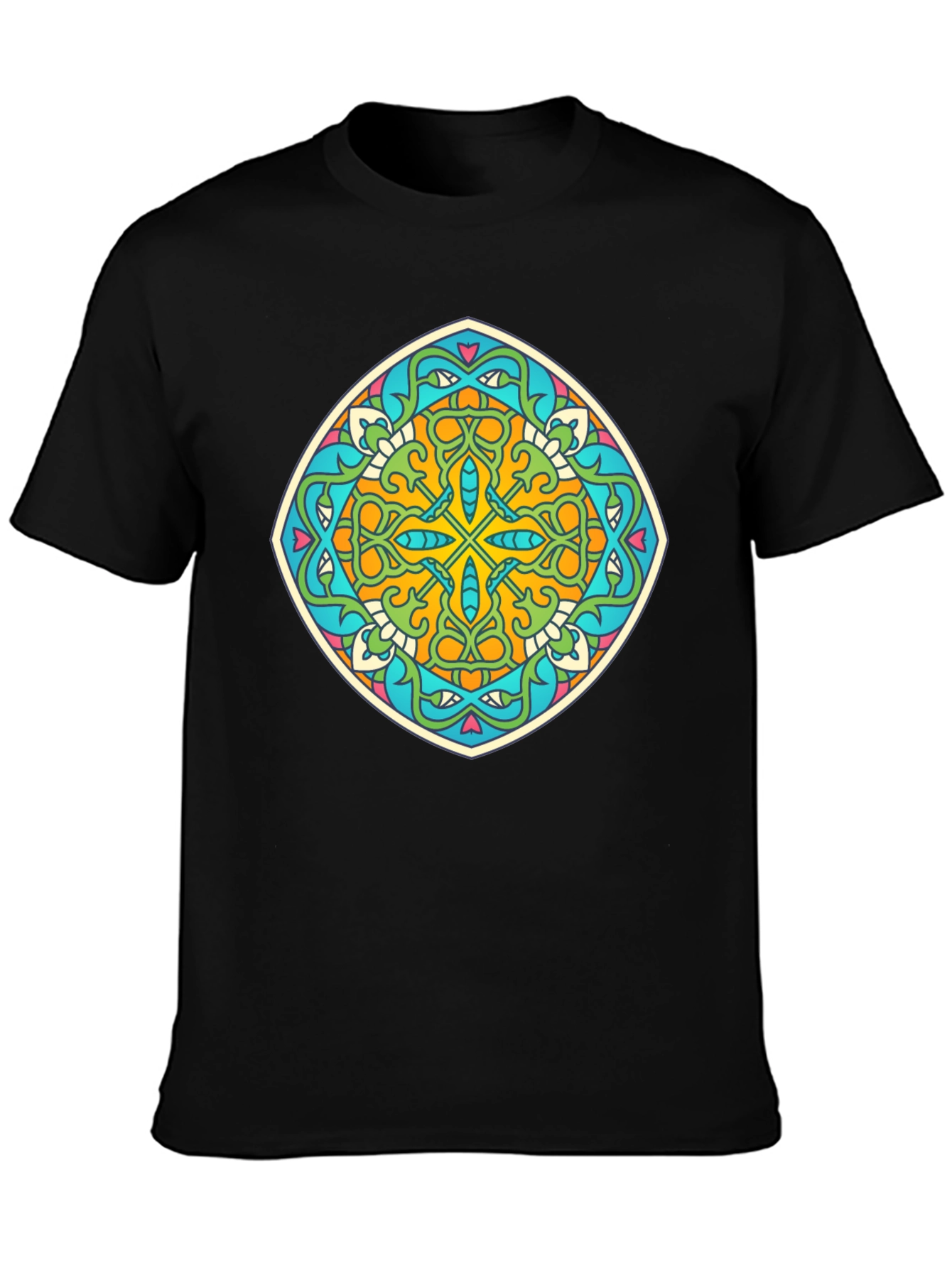Geometric Mandala Graphic Print Mens T-Shirt