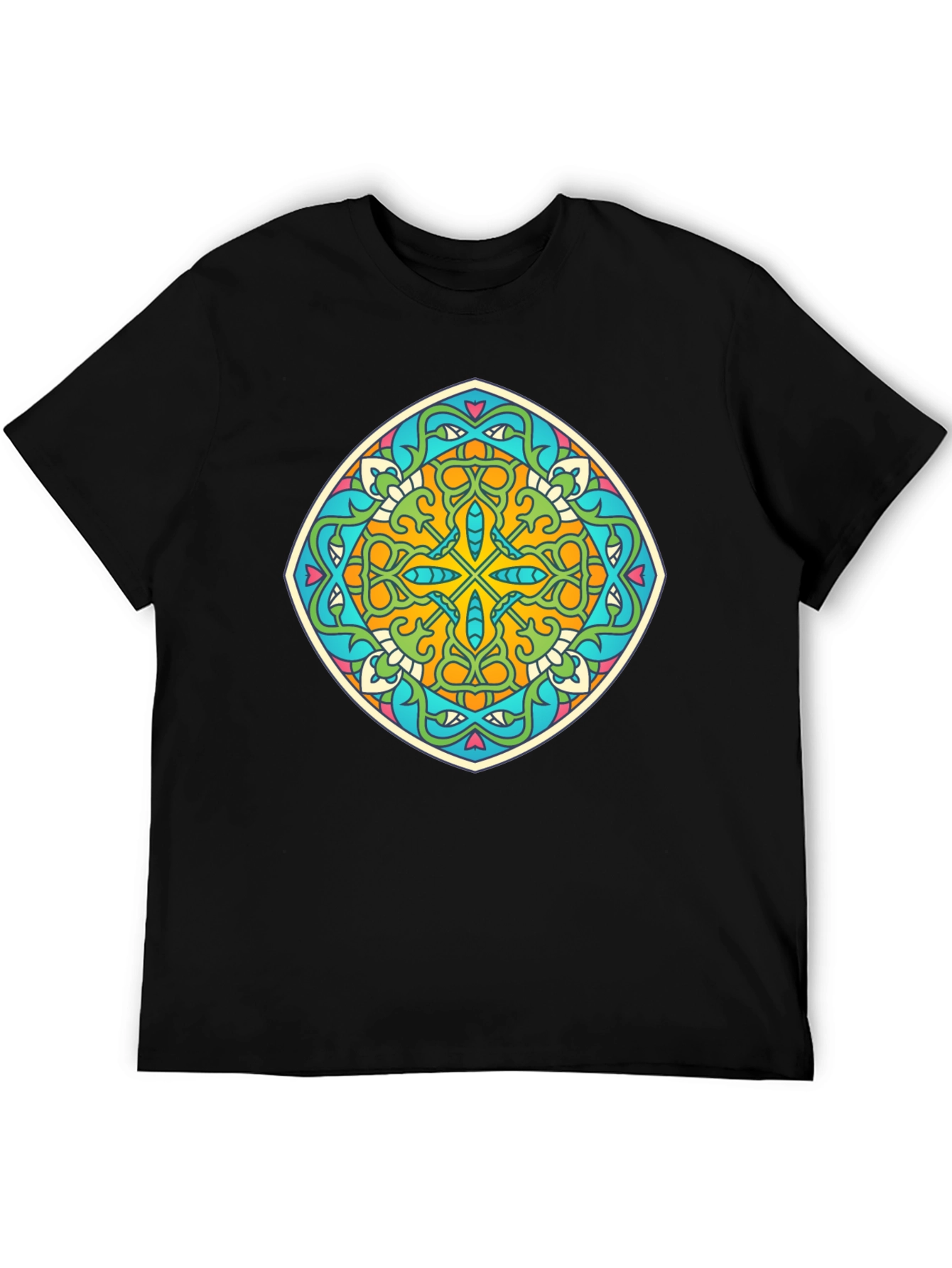 Geometric Mandala Graphic Print Mens T-Shirt
