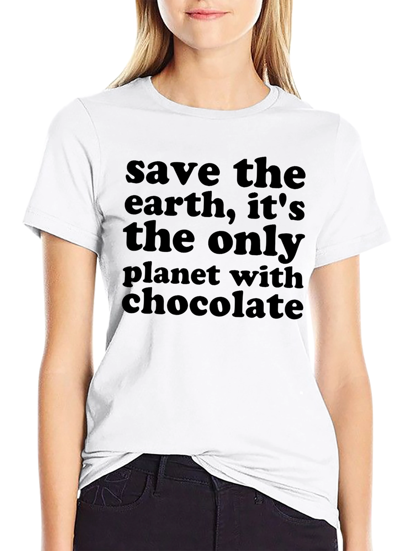 Save the Earth Chocolate Planet Graphic T-Shirt