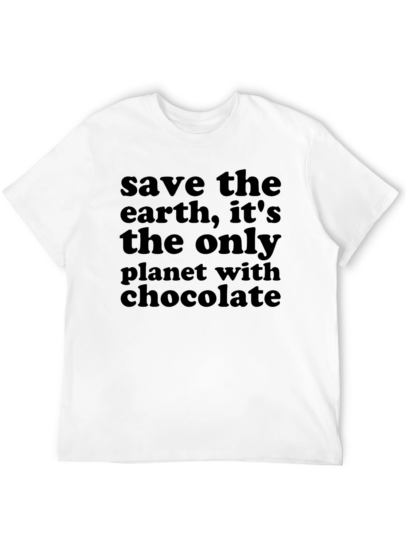 Save the Earth Chocolate Planet Graphic T-Shirt