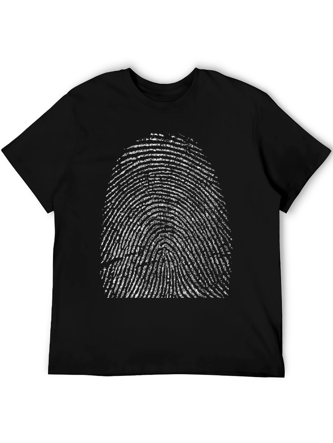 Fingerprint Graphic Tee - Black Cotton T-Shirt