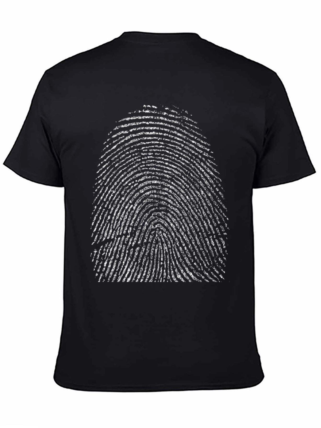 Fingerprint Graphic Tee - Black Cotton T-Shirt