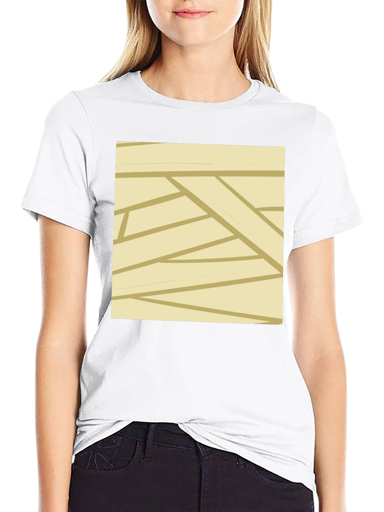 Mummy Wrap Style Graphic Tee - Black Casual T-Shirt