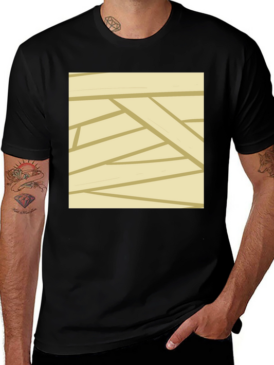 Mummy Wrap Style Graphic Tee - Black Casual T-Shirt