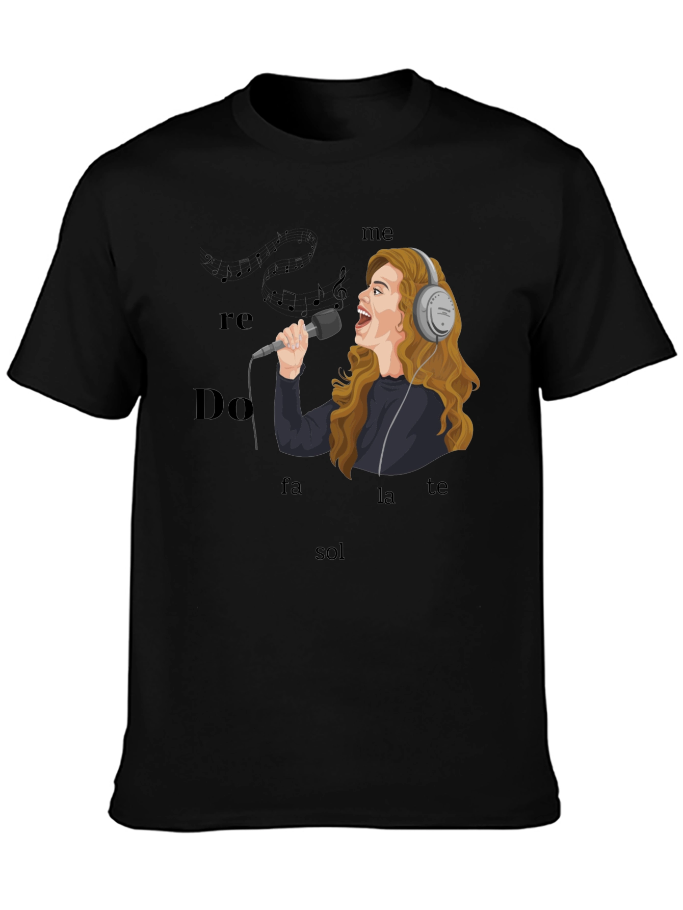 Singing T-Shirt - Music Notes & Singer Graphic Tee