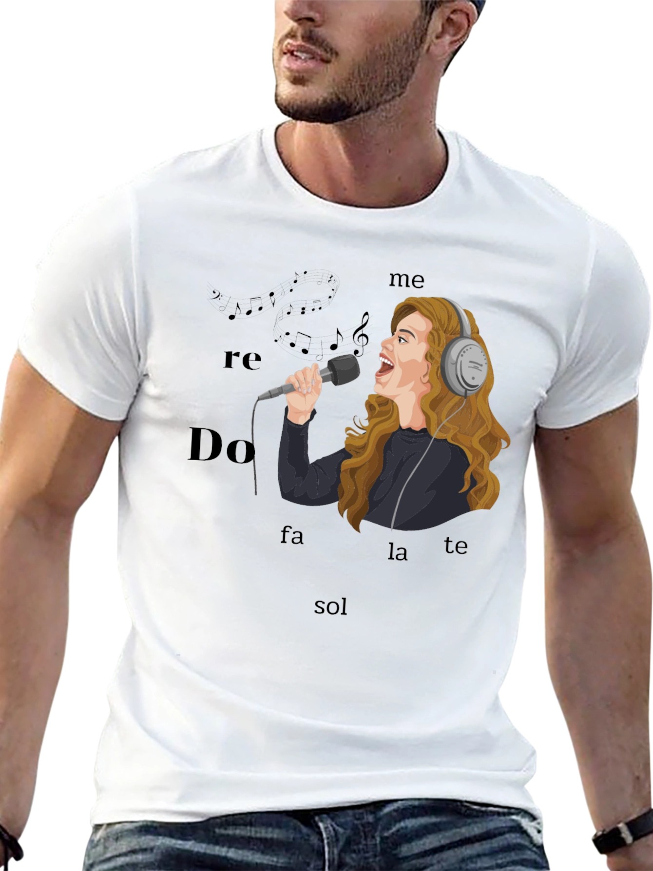 Singing T-Shirt - Music Notes & Singer Graphic Tee