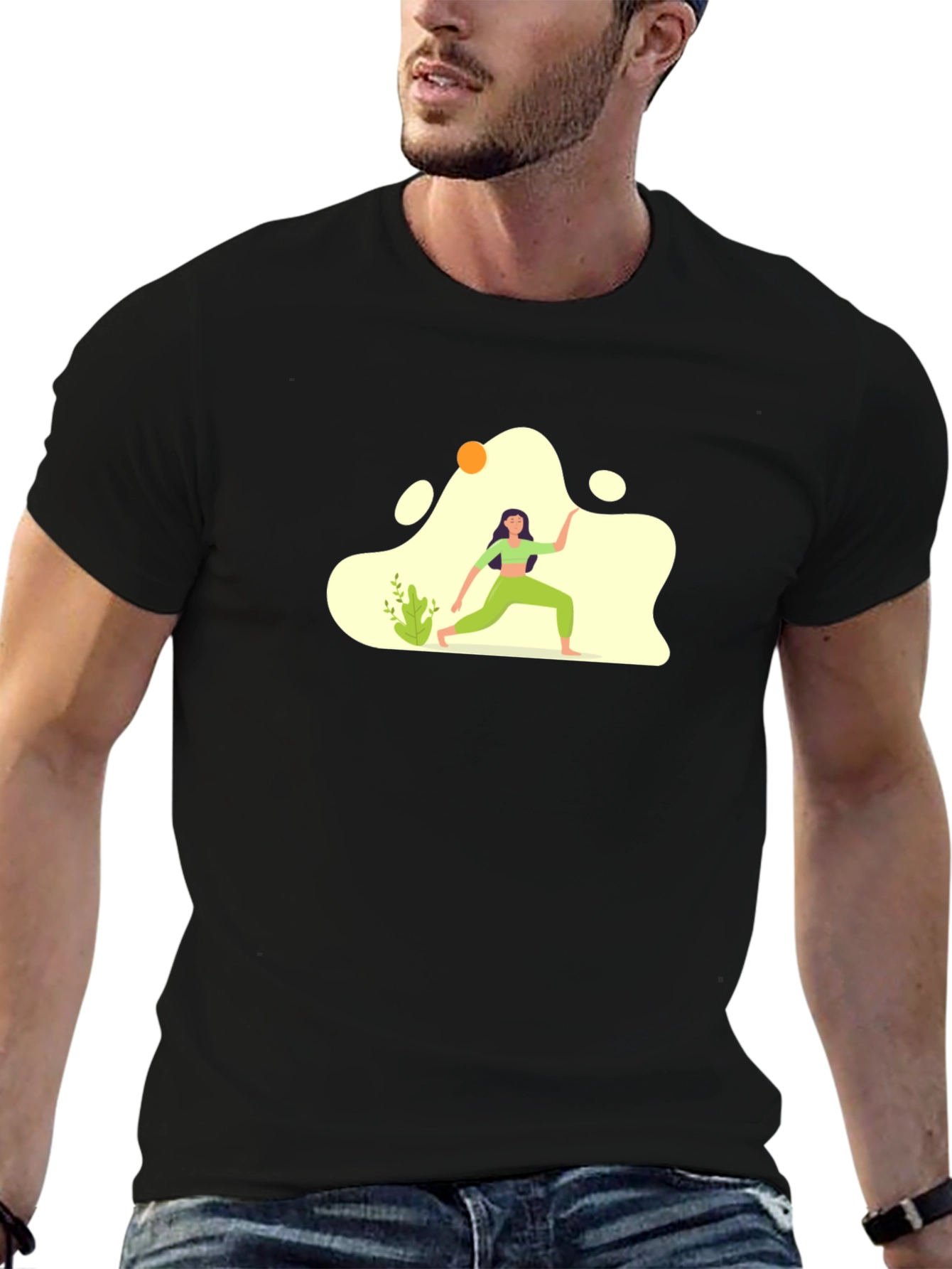 Yoga Graphic Black T-Shirt for Men