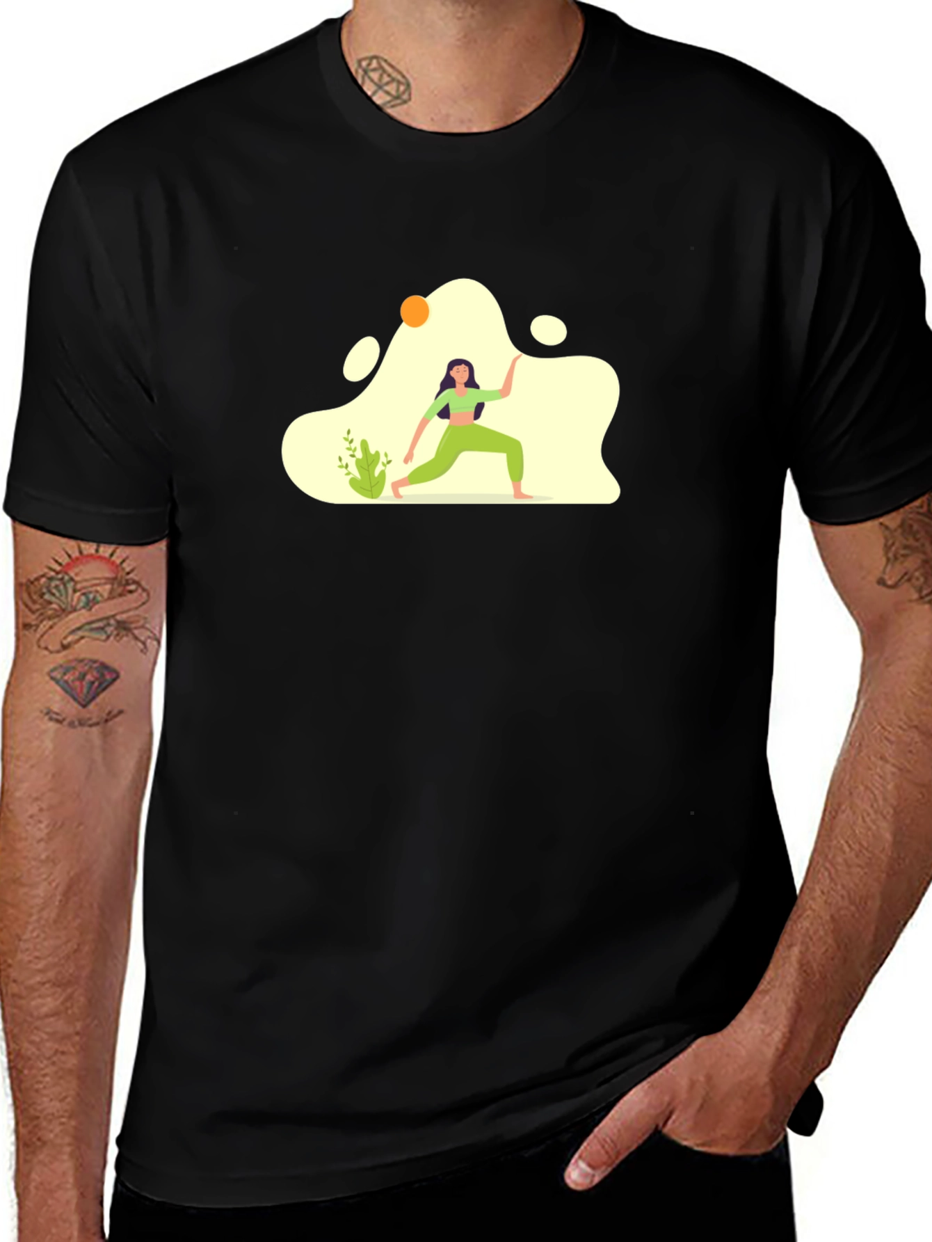 Yoga Graphic Black T-Shirt for Men