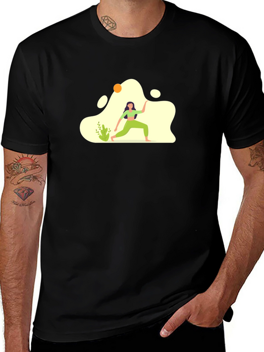 Yoga Graphic Black T-Shirt for Men