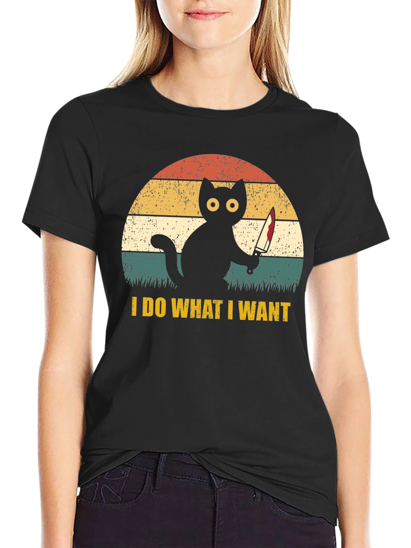 I Do What I Want Cat Graphic T-Shirt