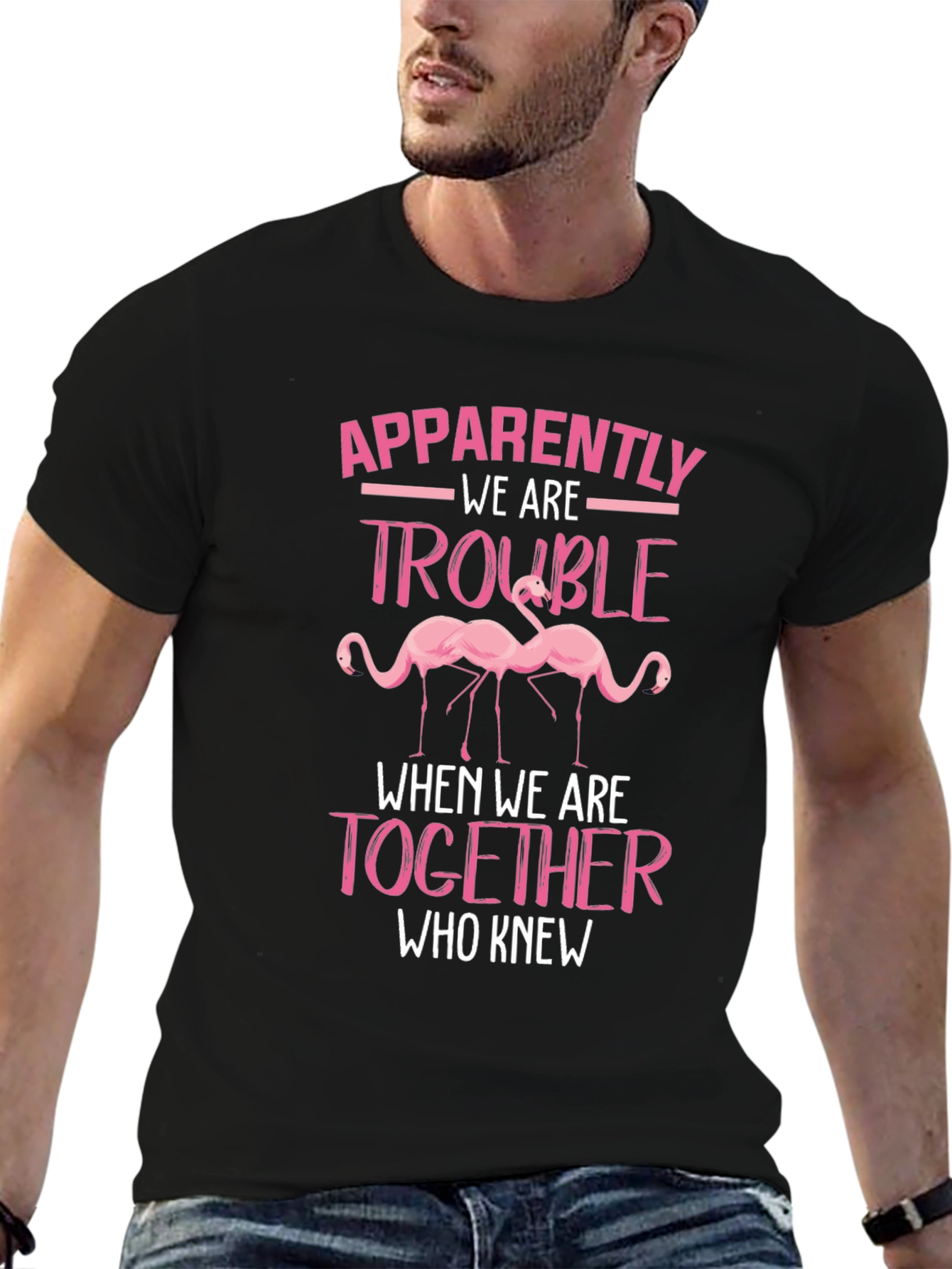 Flamingo Trouble Tee - Funny Matching T-Shirt